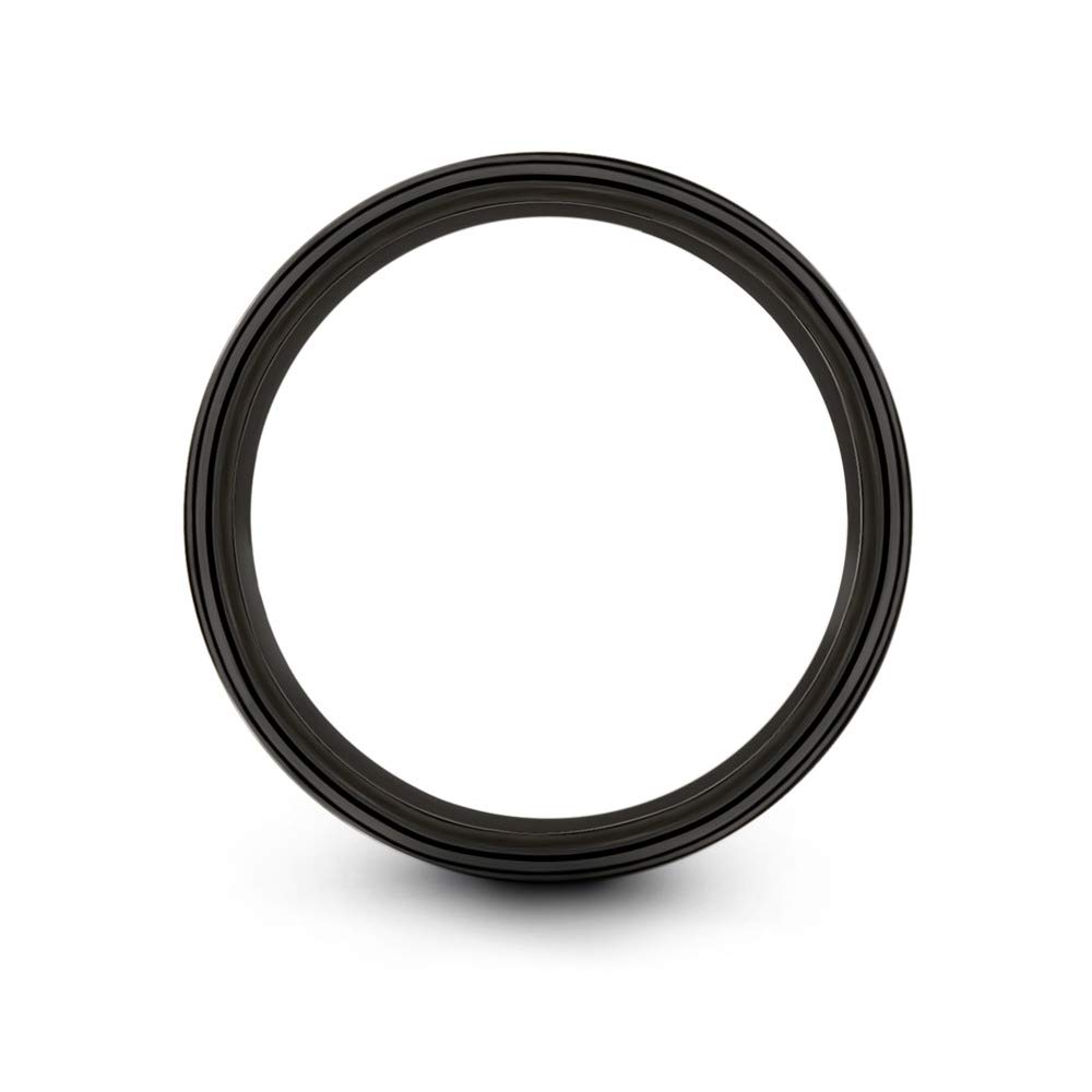 8mm Tungsten Carbide Wedding Band Ring for Men & Women - Blue Black Center Line, Flat Cut, Brushed & Polished - Custom Engraved for Anniversary & Engagement - Perfect for Everyday Wear & Special Occasions