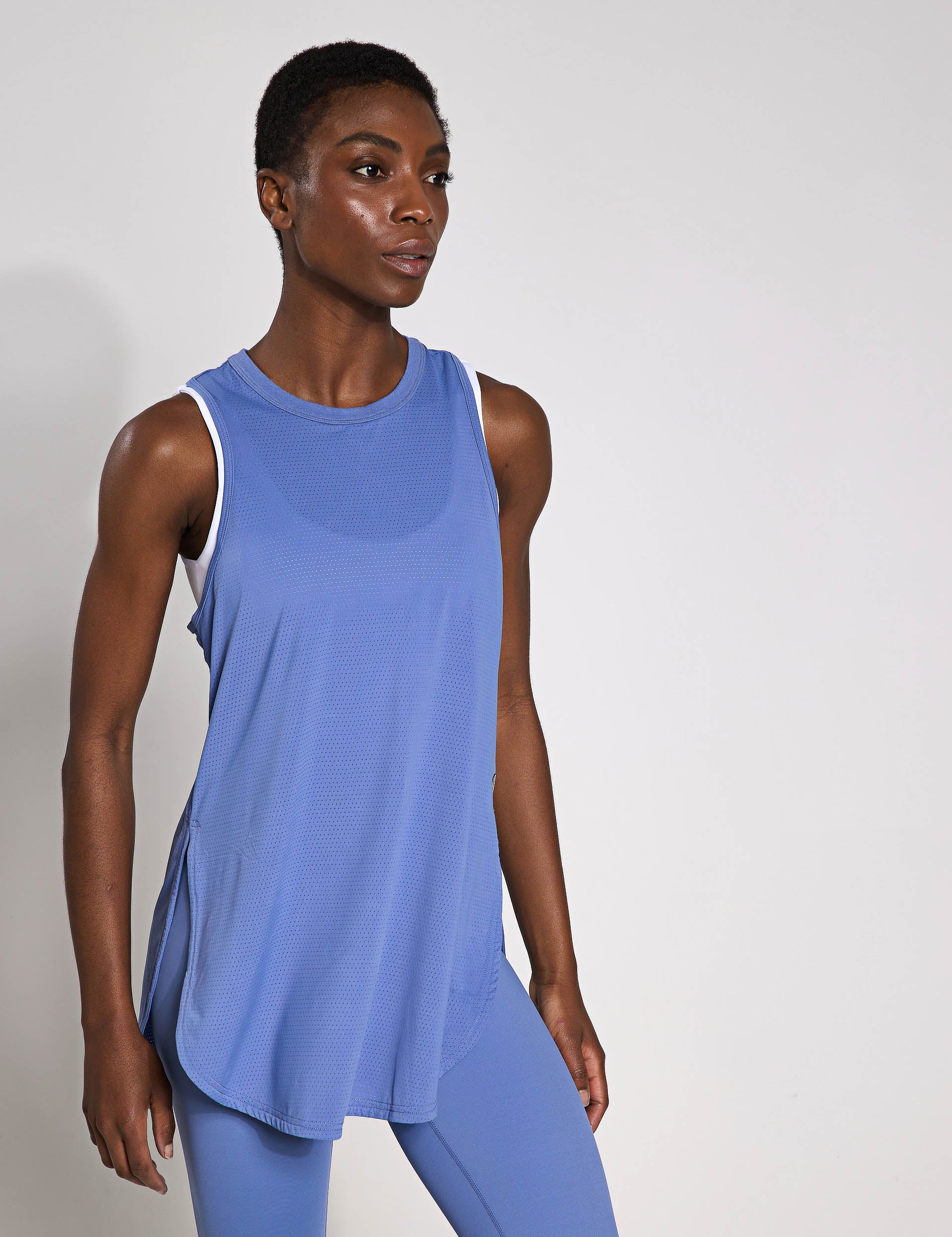 Zela Women's Tank Top in Dusty Blue - Soft & Breathable Summer Casual Wear for Gym, Beach & Everyday Outfits