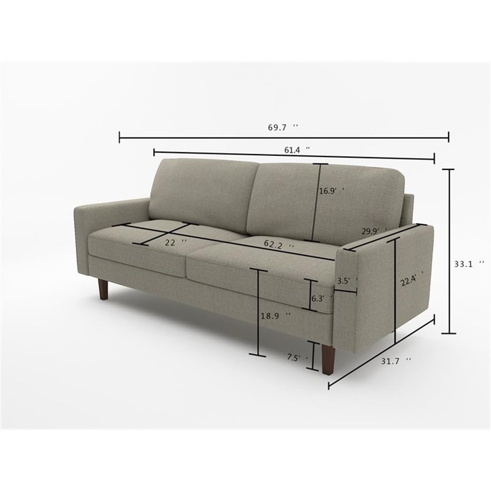 Aneley Brown Faux Leather Sofa - Modern Living Room Couch for Small Spaces, Apartments & Cozy Homes | Durable PU Leather, Comfortable Seating for Relaxing & Entertaining