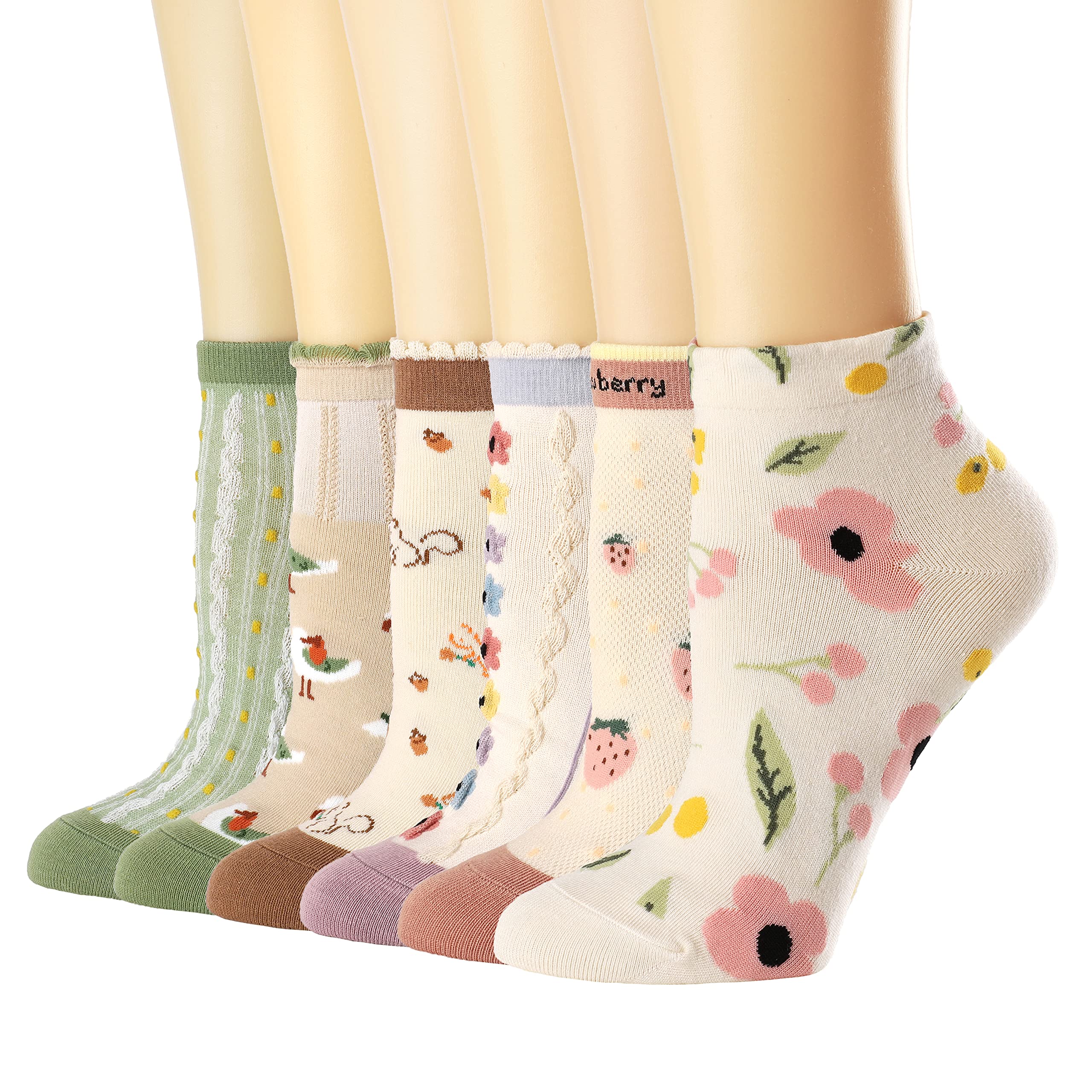 ALBAGU Women's Cotton Crew Socks 5-Pack - Casual Dress Socks for Everyday Wear