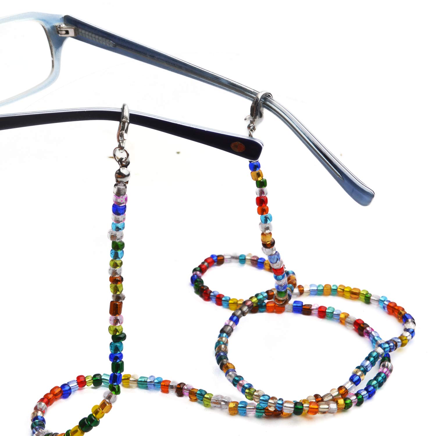 Adjustable Beaded Mask Lanyard - 5pcs 74cm Glasses Chain for Adults & Kids - Home & Travel