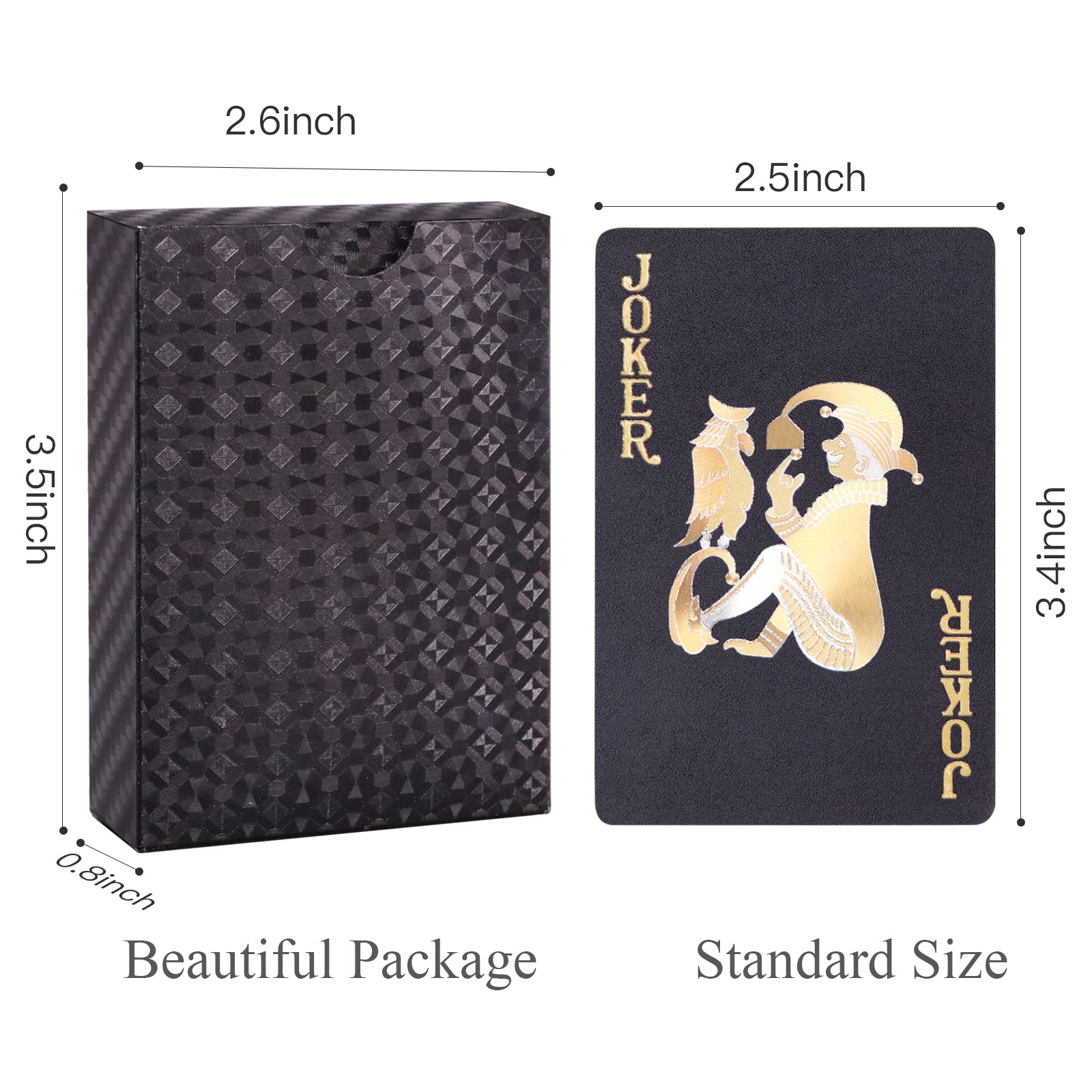 Premium WJPC Black Diamond PVC Poker Playing Cards - Waterproof, Elastic & Durable - Perfect for Casino Nights, Poker Parties & Card Games
