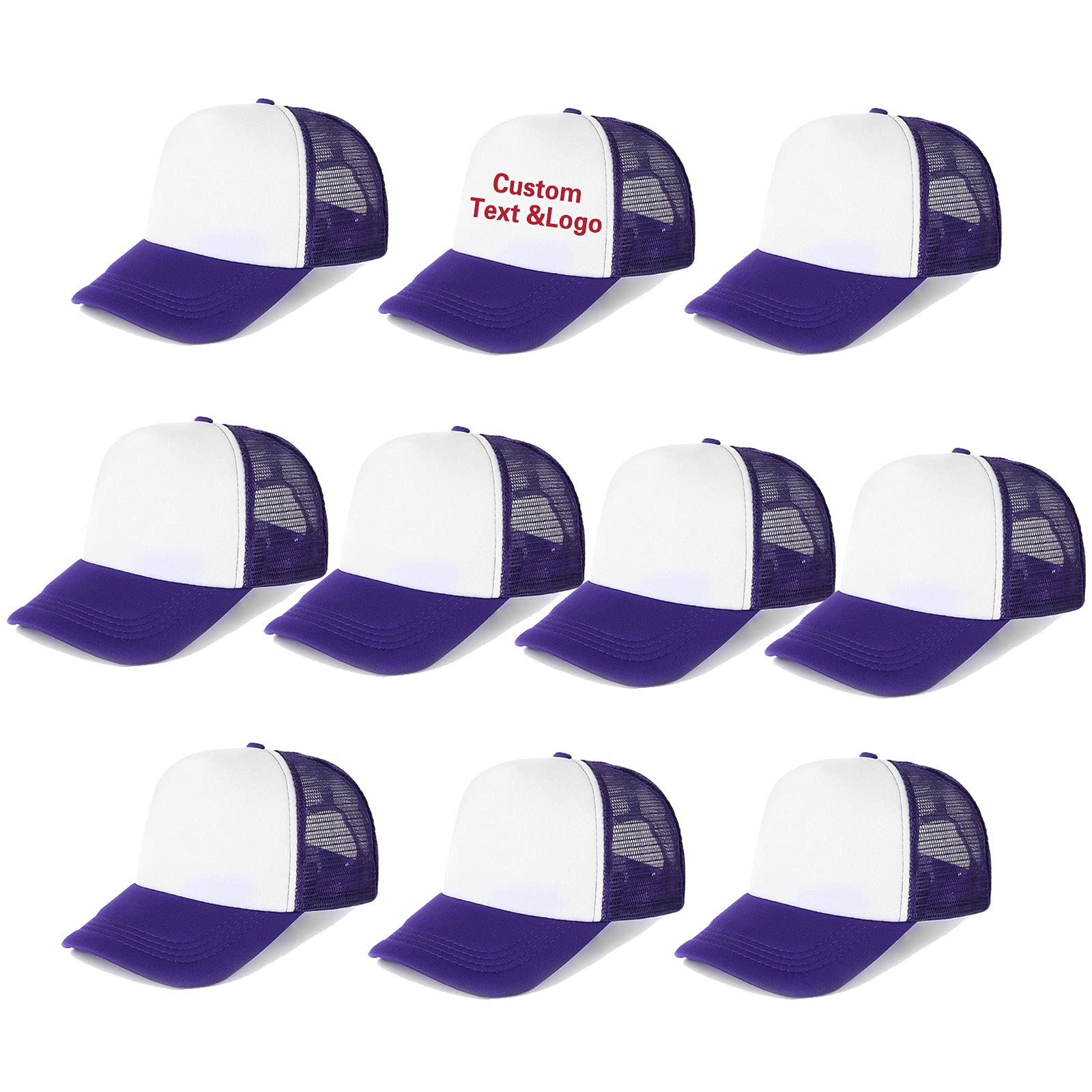 Ultrafun 10 Pack Blank Trucker Hats - Bulk Sublimation Baseball Caps for Men & Women - Adjustable Mesh Back for Comfort - Perfect for Sports, Outdoor Activities & Custom Printing