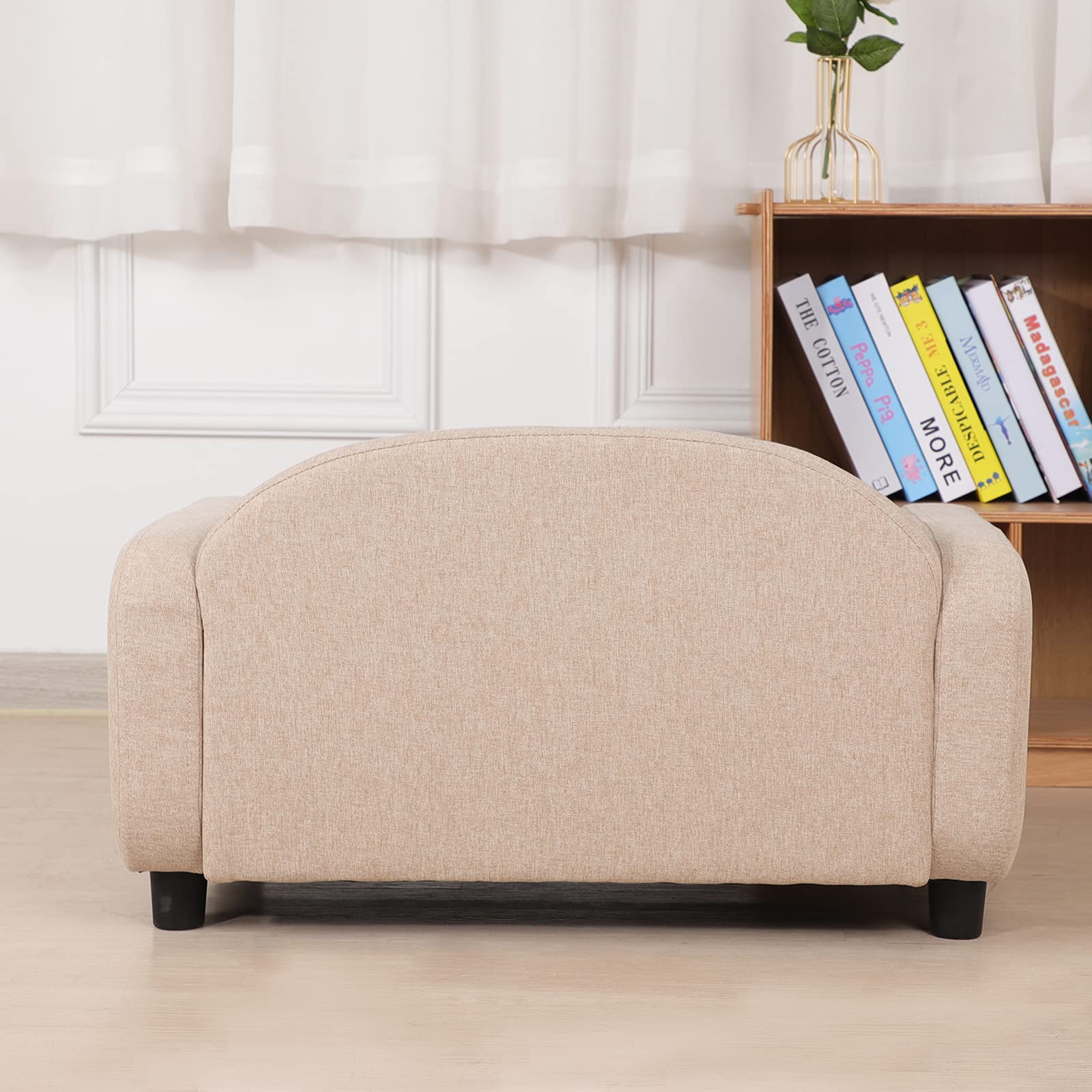 Premium Modern Pet Sofa Bed for Dogs & Cats - Washable Linen Cover Puppy Couch, Mini Pet Bed for Small Breeds (Beige) | Cozy Sleeping Spot for Living Room, Bedroom & Pet Nursery