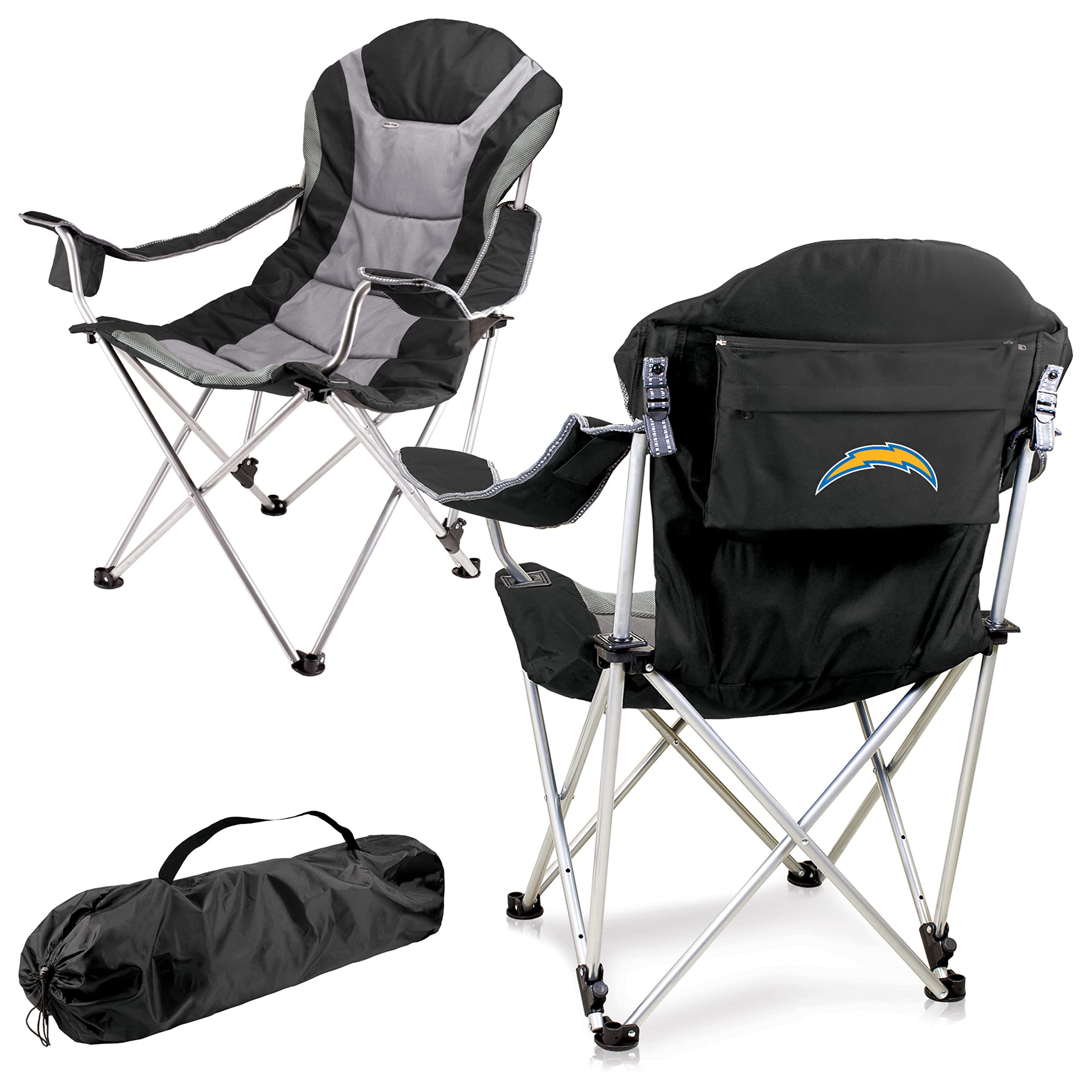 PICNIC TIME NFL Reclining Camping & Beach Chair for Adults - Portable Sports Chair with Carry Bag - Perfect for Tailgating, Outdoor Events & Relaxing by the Shore