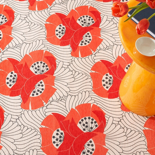 Japanese Poppy Multi Machine Washable Rug - Non-Slip Soft Area Rug for Living Room, Bedroom, Nursery - Easy Care Home Decor Floor Mat