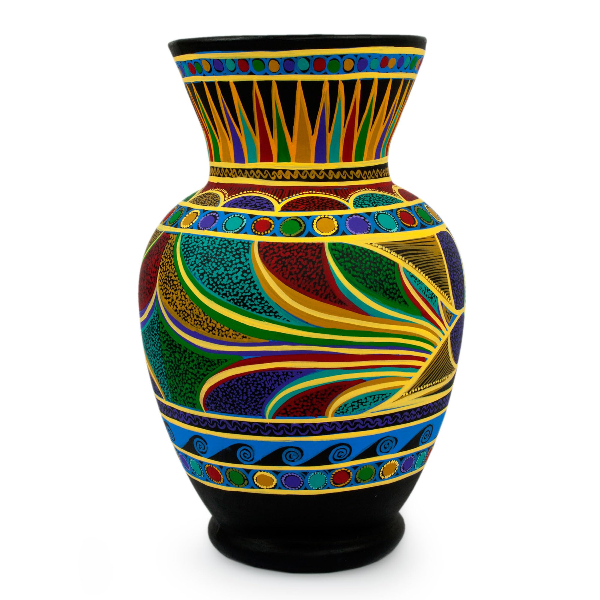 Handmade Ceramic Vase 'Nahua Doves' - Authentic Artisan Crafted Home Decor for Living Room, Dining Table, or Wedding Centerpiece