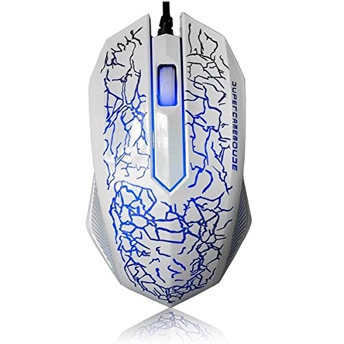 Dongdexiu Wired USB Gaming Mouse - Small Ergonomic Design, 3 Buttons, Luminous RGB Backlight for PC & Laptop (Black/White) | Perfect for Office Work, Gaming & Night Use