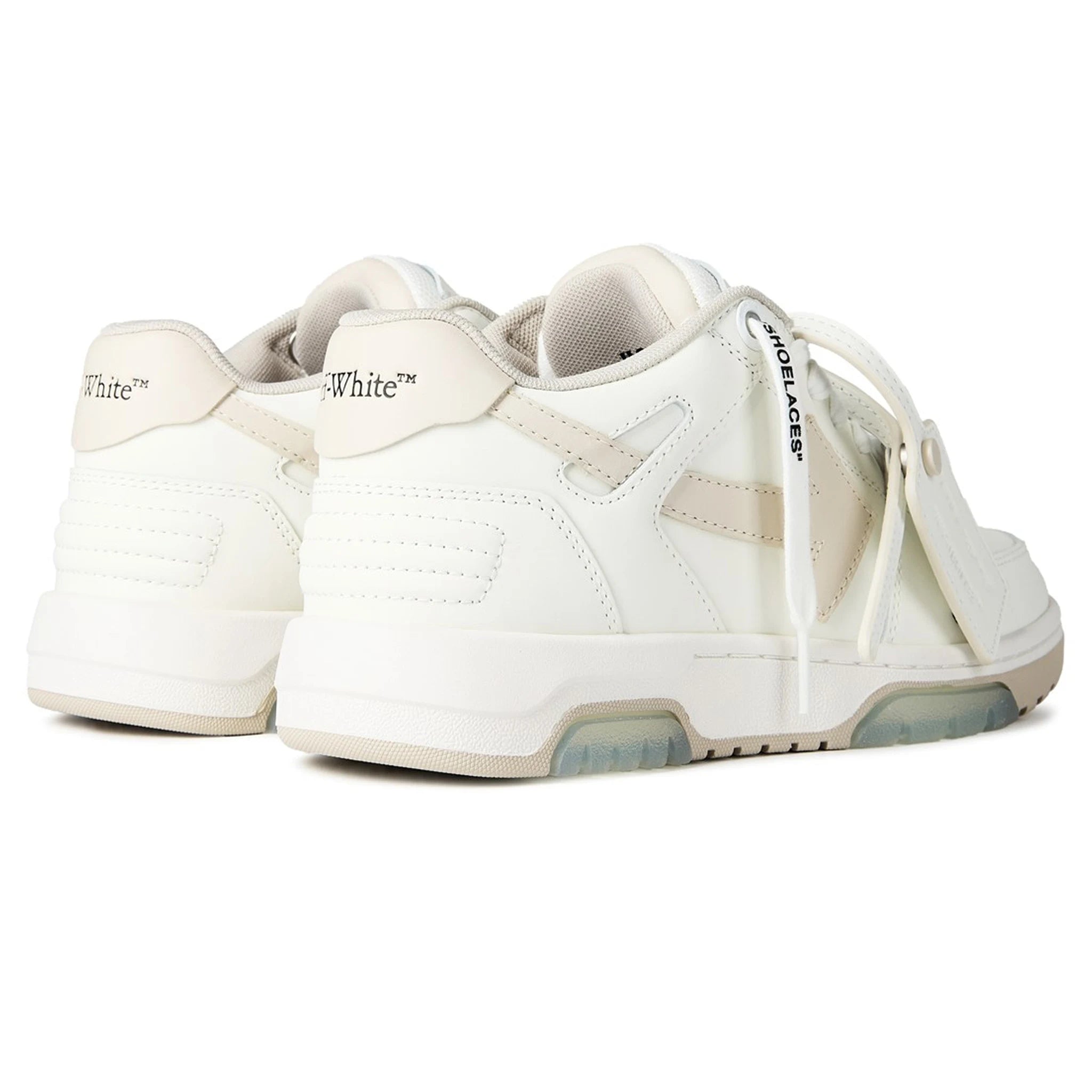 Off White Out Of Office Women's Sneakers in White & Beige - Casual Comfort Shoes for Walking, Running & Everyday Wear