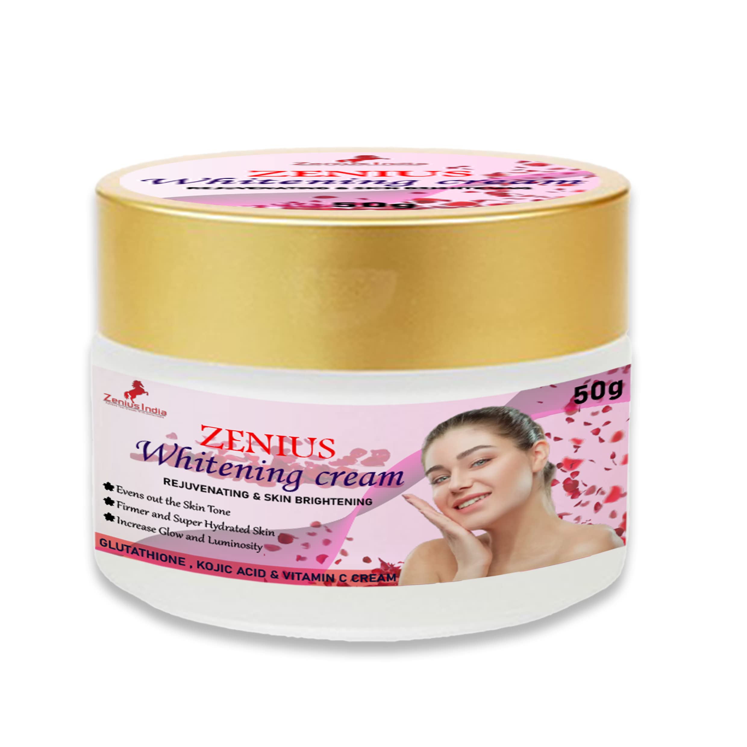 Zenius Skin Whitening & Brightening Cream with Glycolic Acid - Dark Spot Corrector for Face, Even Skin Tone, Hyperpigmentation Treatment (50ml) | Day & Night Moisturizer for Glowing Complexion