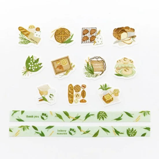 Bakery Lily of the Valley Washi Roll Sticker Band - Decorative Scrapbooking & Journaling Supplies for DIY Crafts, Bullet Journals, and Gift Wrapping