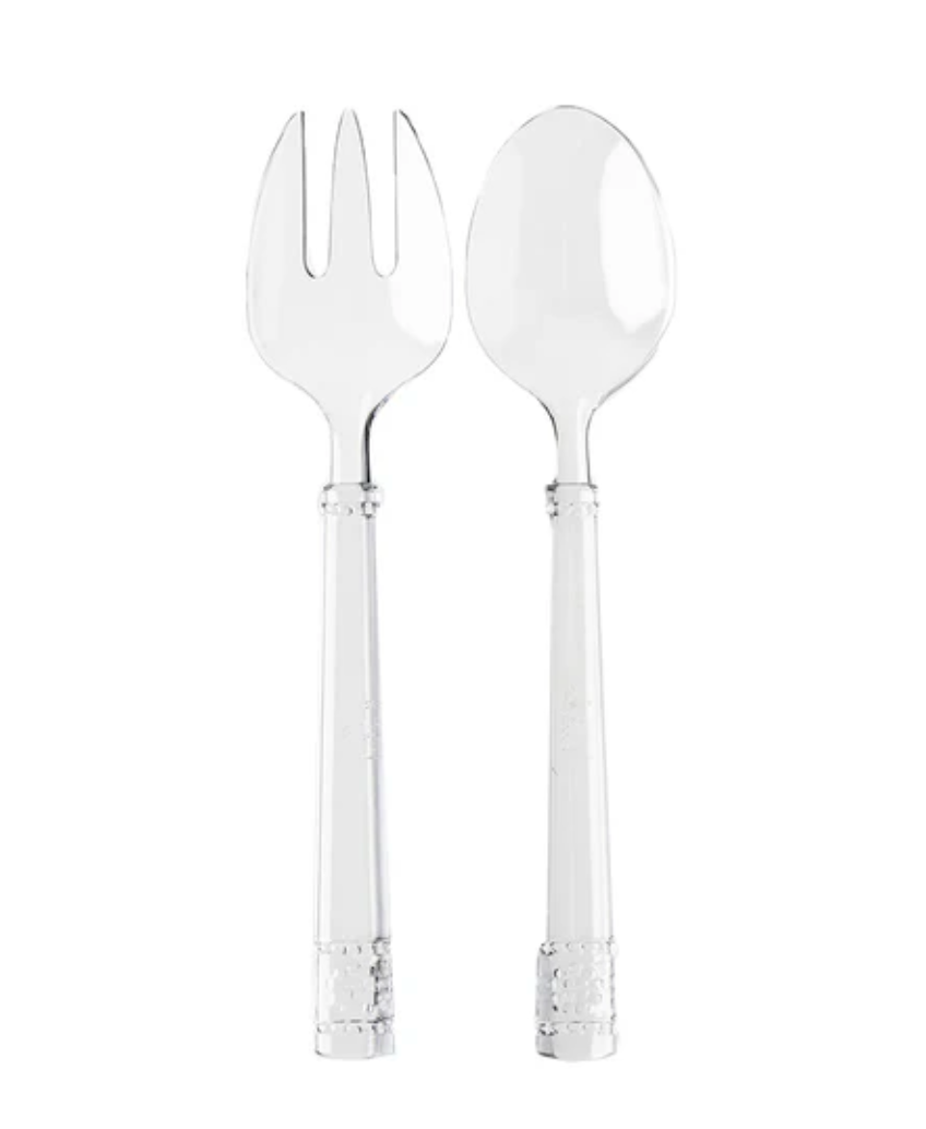 Juliska Isabella Acrylic Salad Serving Set - 2 Piece Salad Tongs & Server for Entertaining, Buffets, and Outdoor Dining