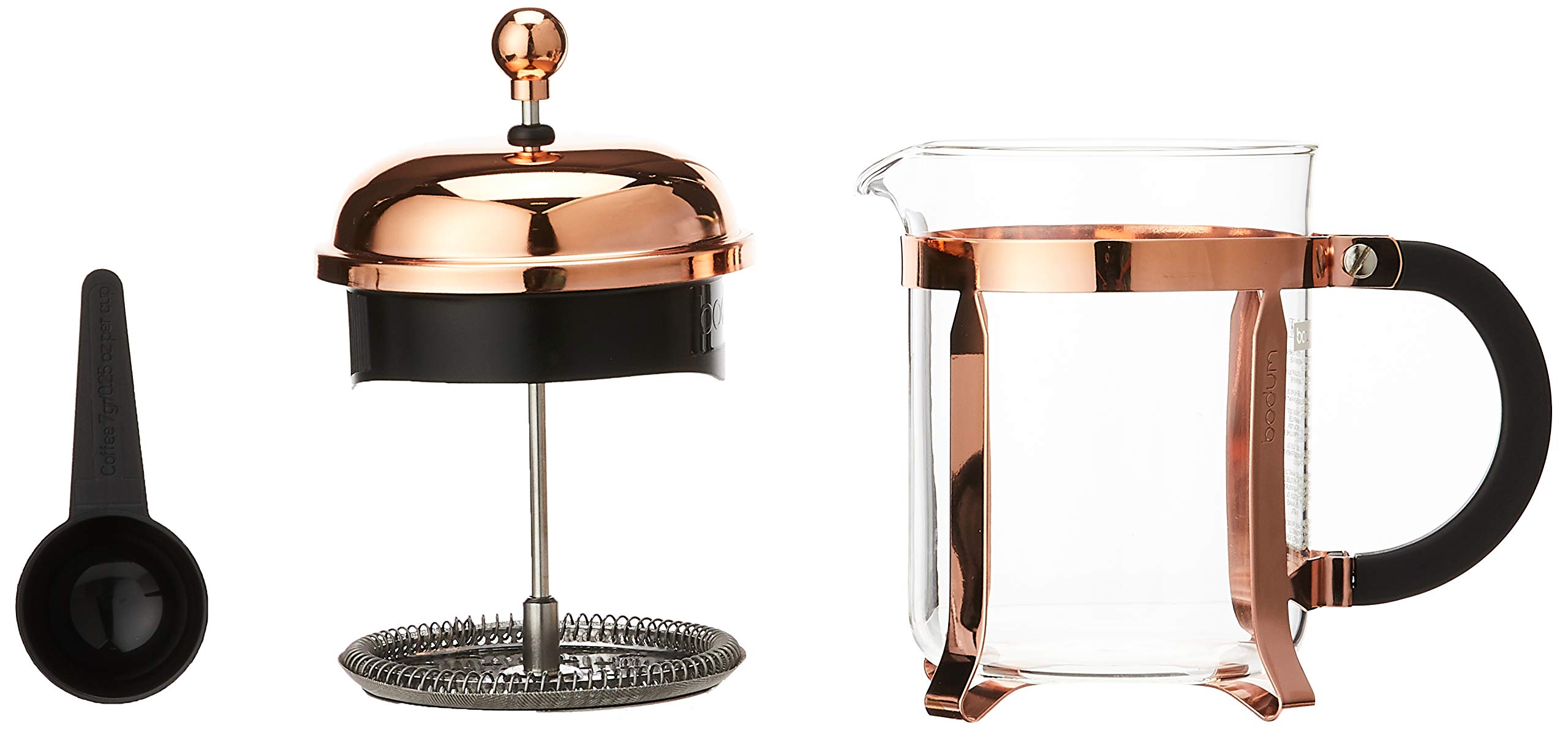 BODUM Chambord 4 Cup French Press Coffee Maker - 17 oz (0.5L) Copper Plated Stainless Steel - Perfect for Home, Office & Camping Brewing
