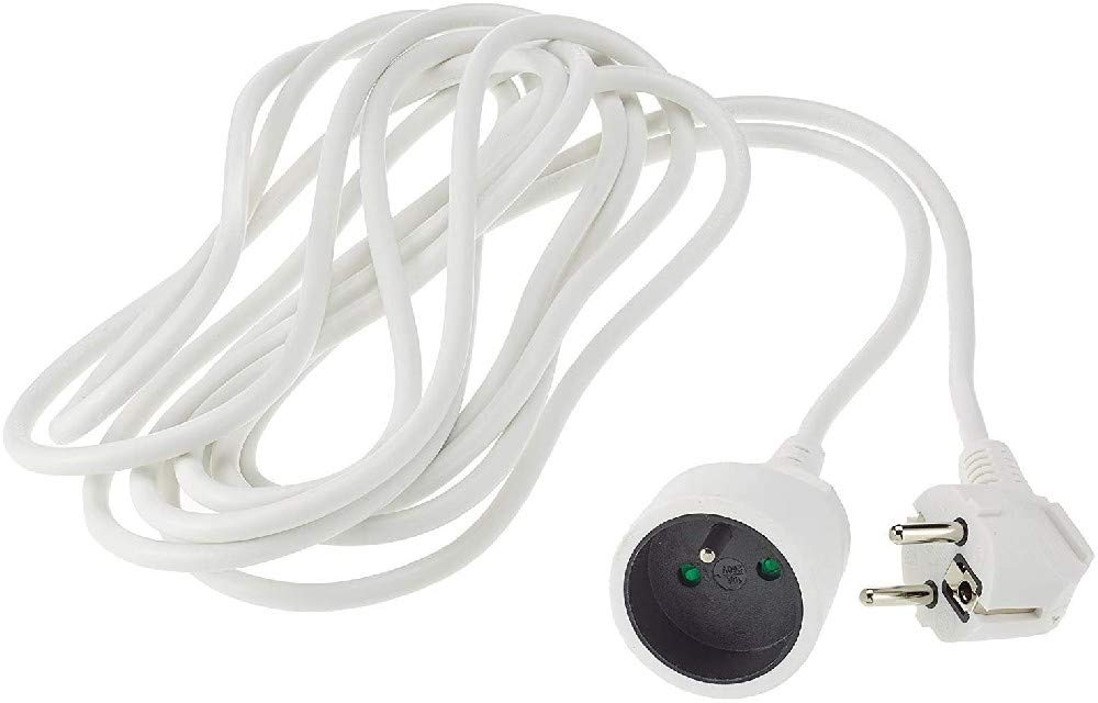 PPE1-03 White Power Extension Cord - 3 Outlet Surge Protector with 6ft Cable for Home Office & Workshop Use