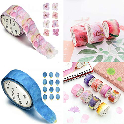200PCS/Roll Floral Masking Tape - Washi Tape for Scrapbooking, DIY Crafts, Journaling, and Card Making - 24 Four Leaf Clover Design - Perfect for Home Decor, Gift Wrapping, and Party Decorations