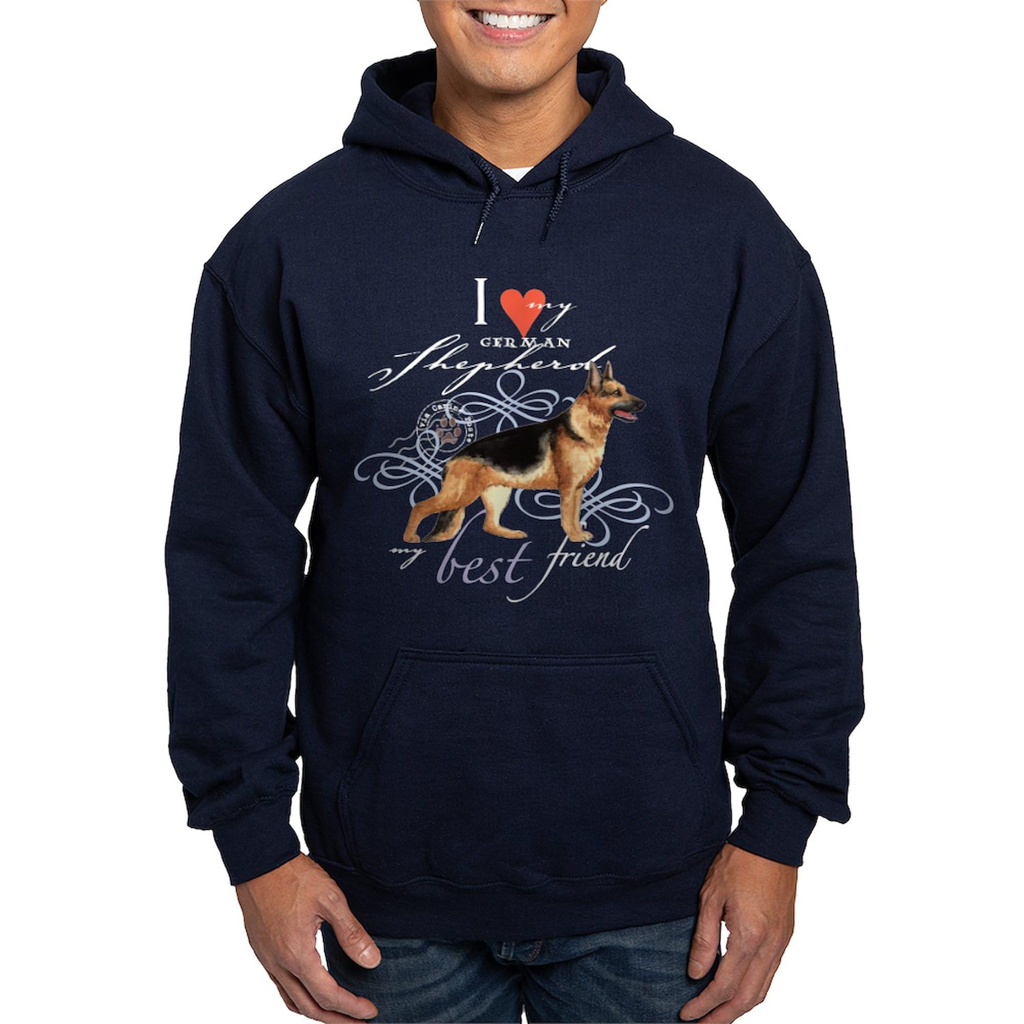 German Shepherd Hoodie for Men - Dark Regular Fit Pullover Sweatshirt | Dog Lover Gift, Casual Wear & Outdoor Activities