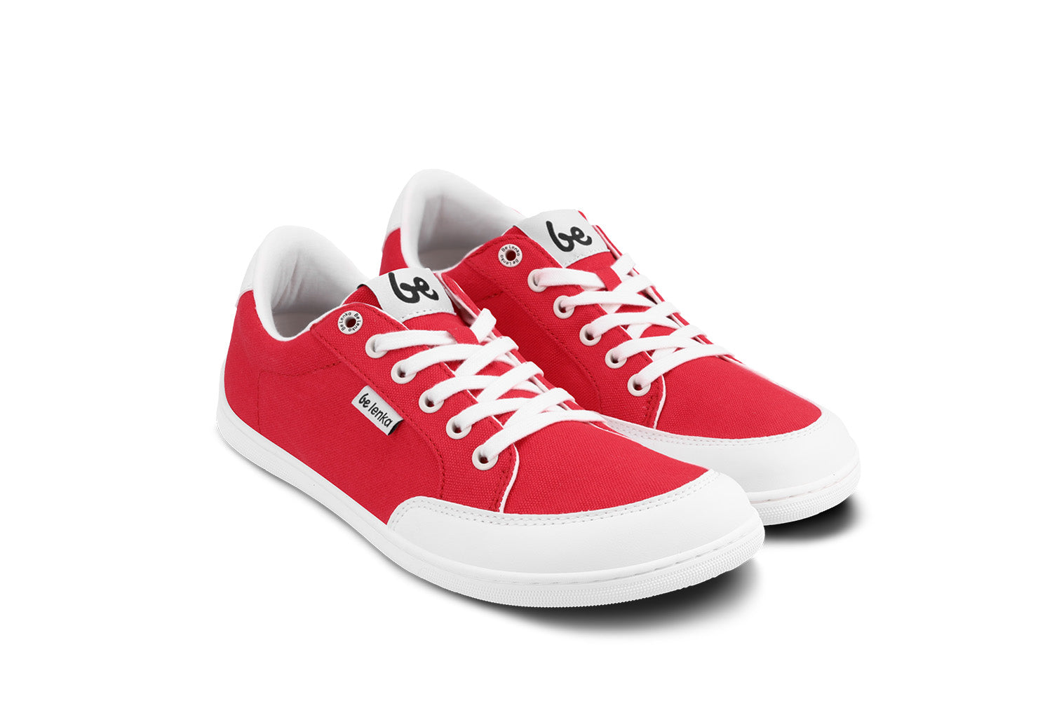 Barefoot Sneakers for Women & Men - Be Lenka Rebound Minimalist Shoes in Red & White | Lightweight Zero Drop Footwear for Running, Walking & Everyday Comfort