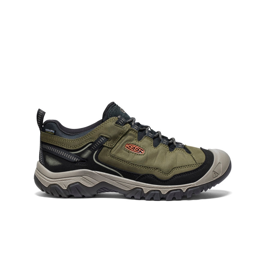Men's Targhee IV Waterproof Hiking Shoes - Dark Olive/Gold Flame | Lightweight Trail Running & Outdoor Adventure Footwear for Hiking, Camping & Backpacking