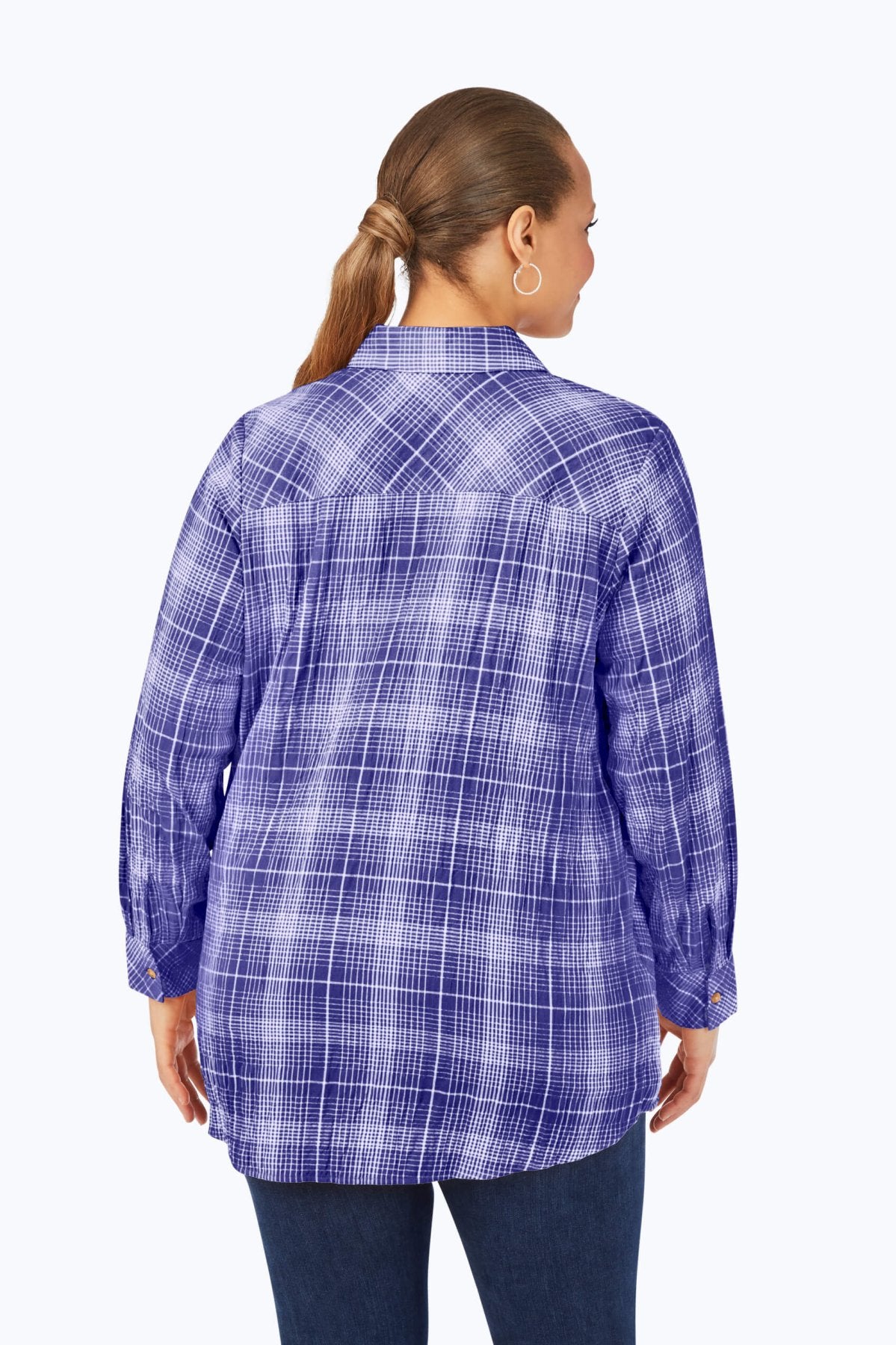 Cici Plus Plaid Long Sleeve Tunic Top for Women - Stylish Fall & Winter Flannel Shirt Dress - Perfect for Office, Casual Outfits and Layering