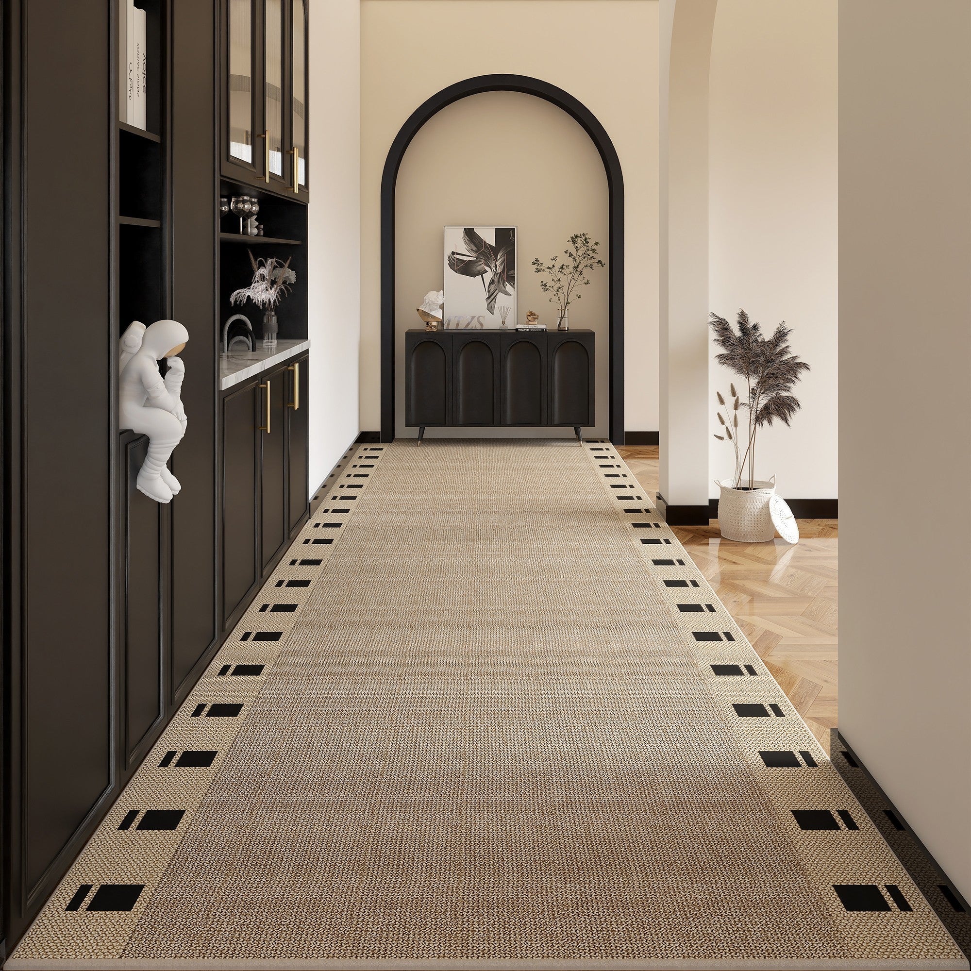 Extra Long 30 Feet Modern Hallway Runner Rug - Washable, Stain Resistant & Non-Slip Kitchen Mat for High Traffic Areas - Perfect for Entryways, Corridors, and Long Halls