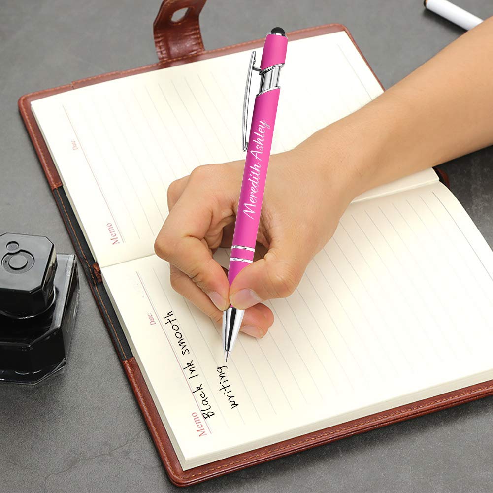 216 Personalized Engraved Pens Bulk with Stylus - Custom Metal Pens for Graduation, Birthday, Boss & Teacher Gifts - Engrave Name, Logo or Message - Soft Touch Light Green - Perfect for Office, School & Corporate Events