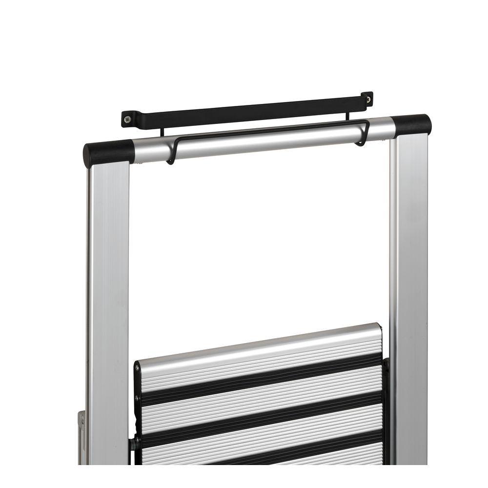 Wall Mounted Ladder Holder - Heavy Duty Black Metal Storage Rack for Garage, Workshop & Home Organization - Perfect for Storing Ladders, Tools & Equipment