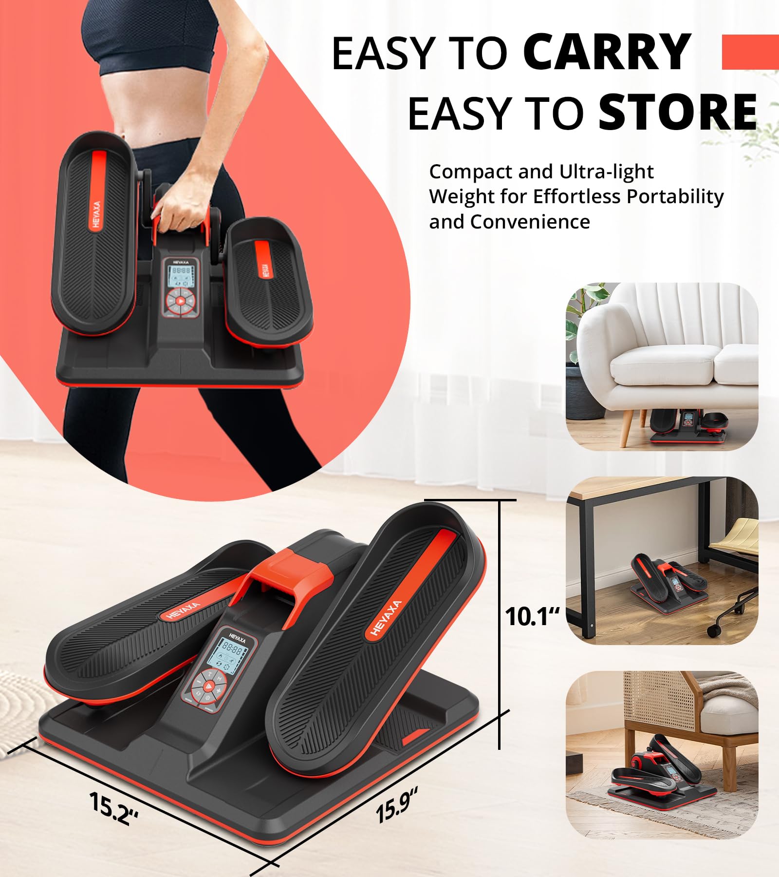 Under Desk Elliptical Machine - Portable Electric Leg Exerciser for Seniors & Adults with LCD Display & Remote Control - Compact Seated Elliptical Trainer with Anti-Slip Mat - Perfect for Office, Home Workout & Physical Therapy