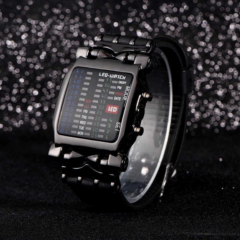Tactical Military Sports Watch with LED Display - Waterproof Unisex Digital Wristwatch with Stopwatch, Alarm & Timer - Durable PU Strap for Outdoor, Running, Hiking & Casual Wear