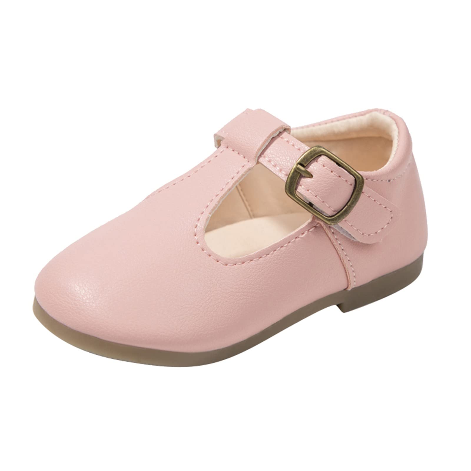 TODOZO Girls Leather Dance Shoes for Kids - Soft Sole Performance Shoes for Ballet, Jazz & Outside Play - Perfect for Recitals, Practice & Everyday Wear