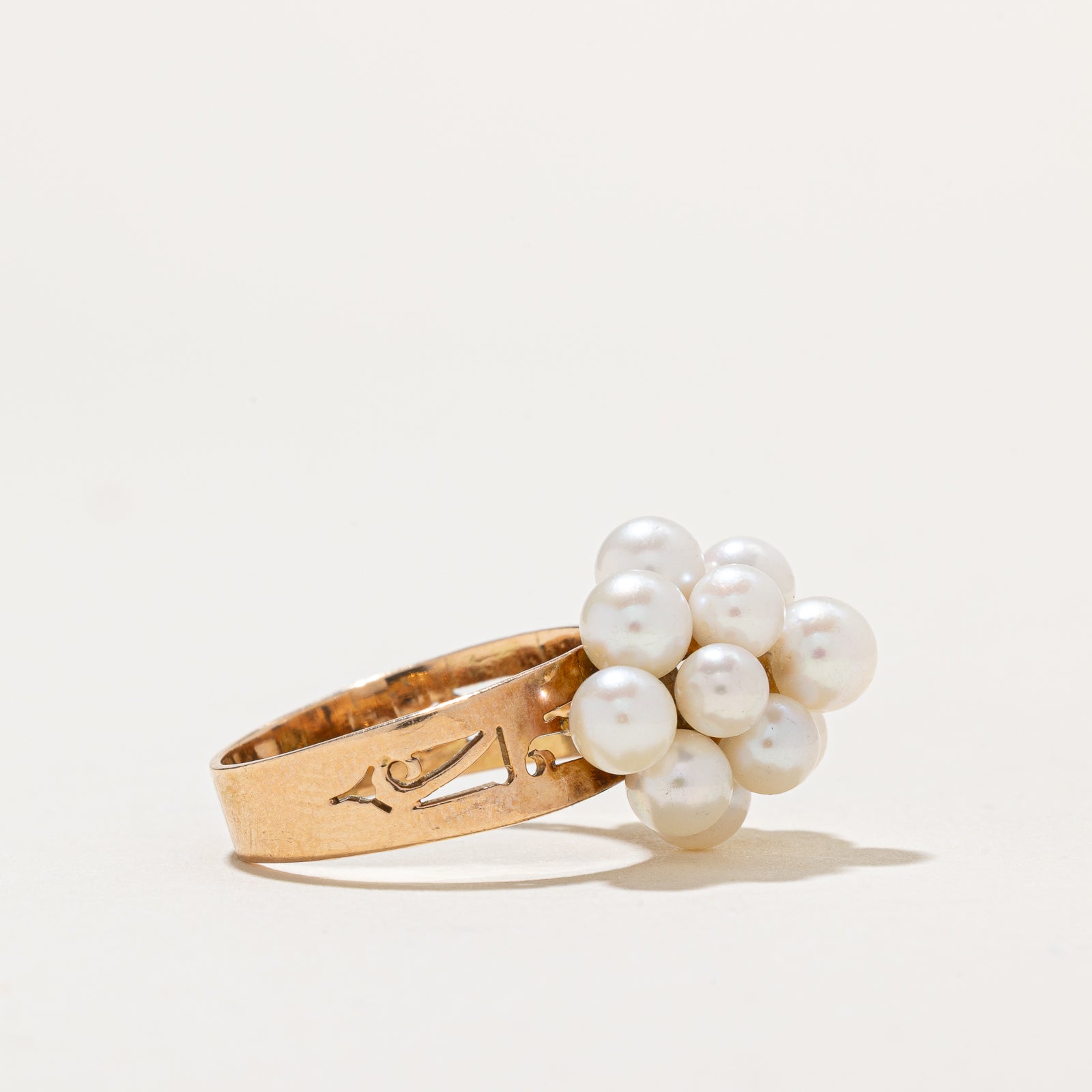 Elegant Pearl Cluster Cocktail Ring for Women - Size 6 | Perfect for Evening Parties, Weddings & Special Occasions