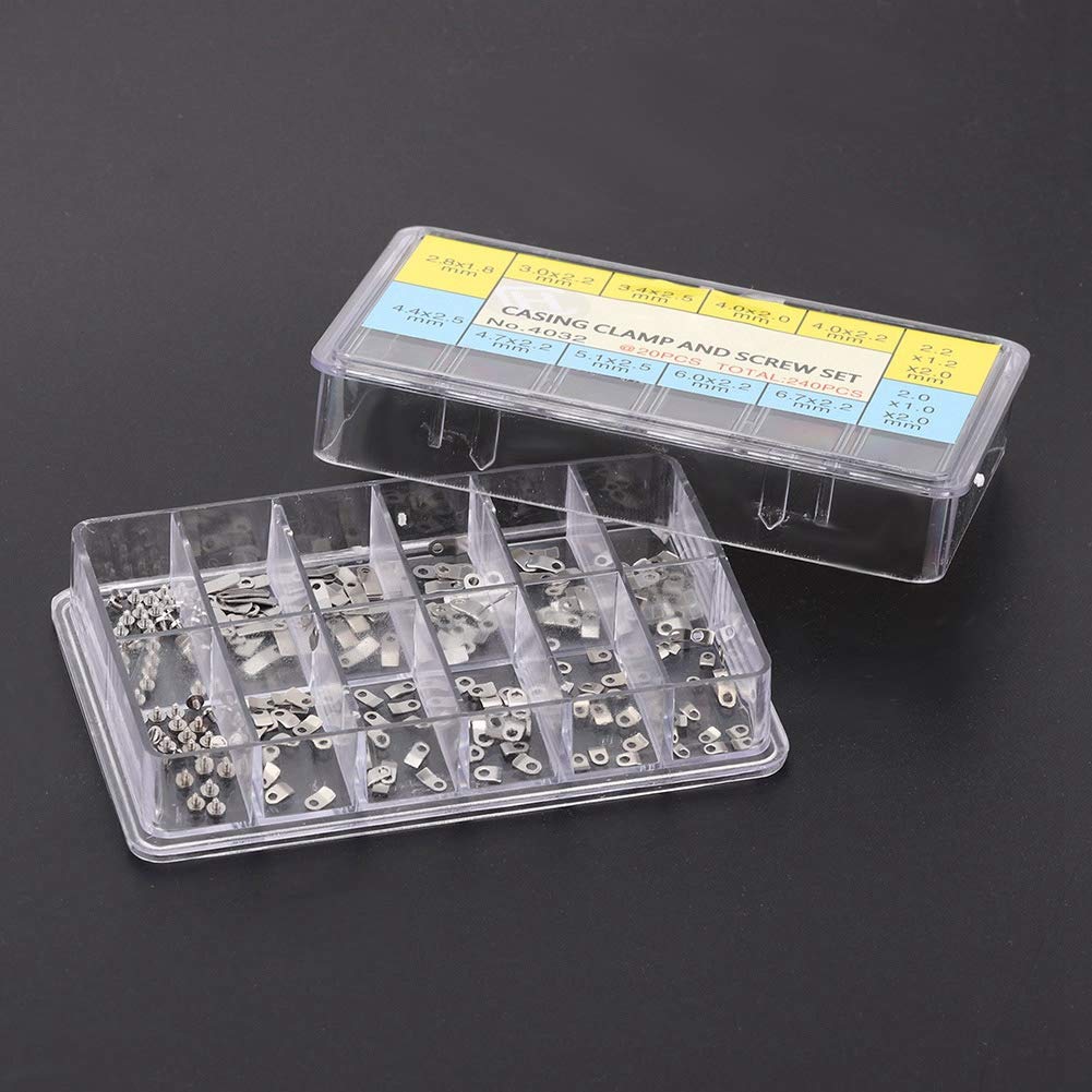 Waterproof Watch Casing Clamp & Screws - Durable Watch Repair Parts for Watchmakers & DIY