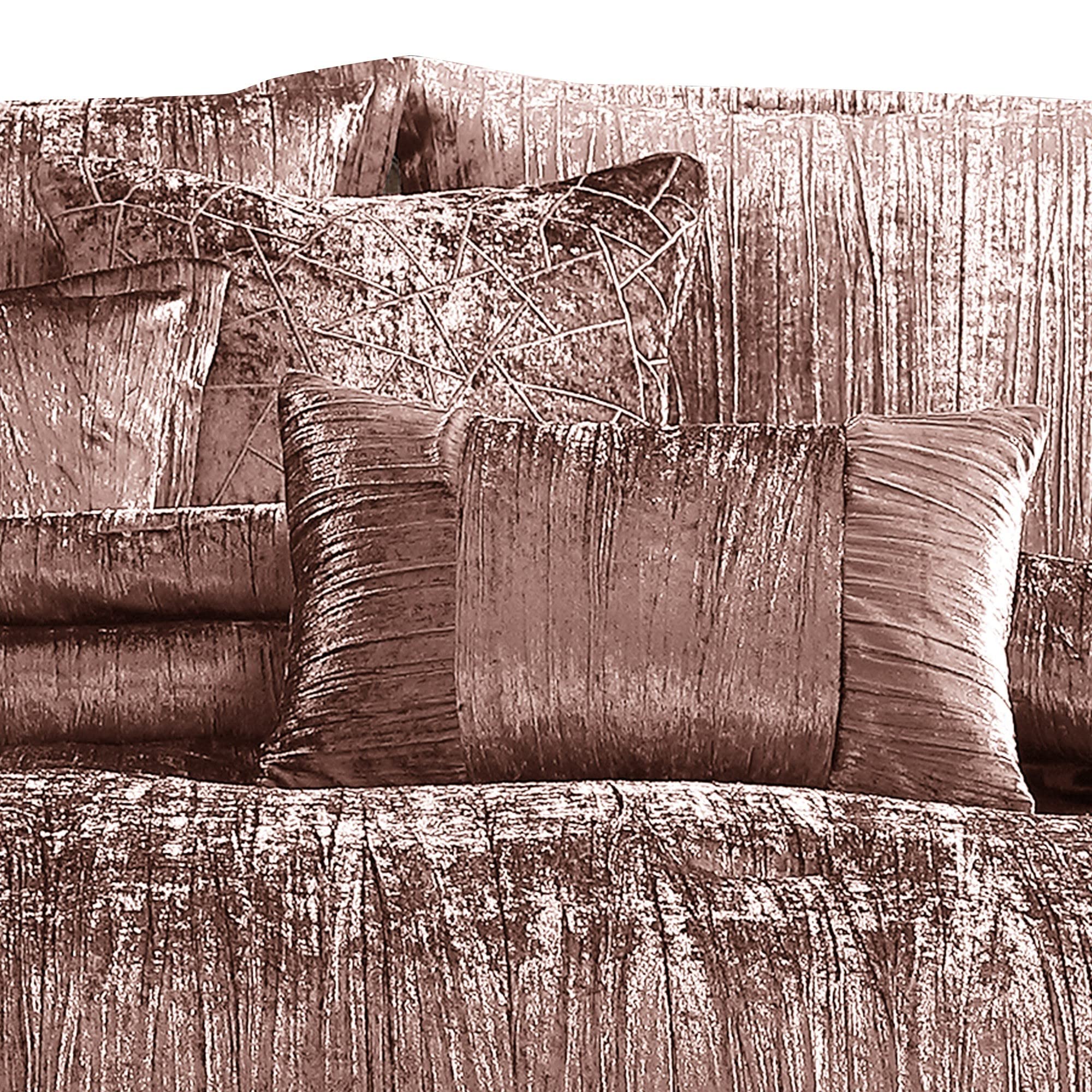 Benjara 7-Piece King Size Comforter Set - Luxurious Shimmering Pink Bedding Collection | Perfect for Master Bedroom, Guest Room & Cozy Home Decor