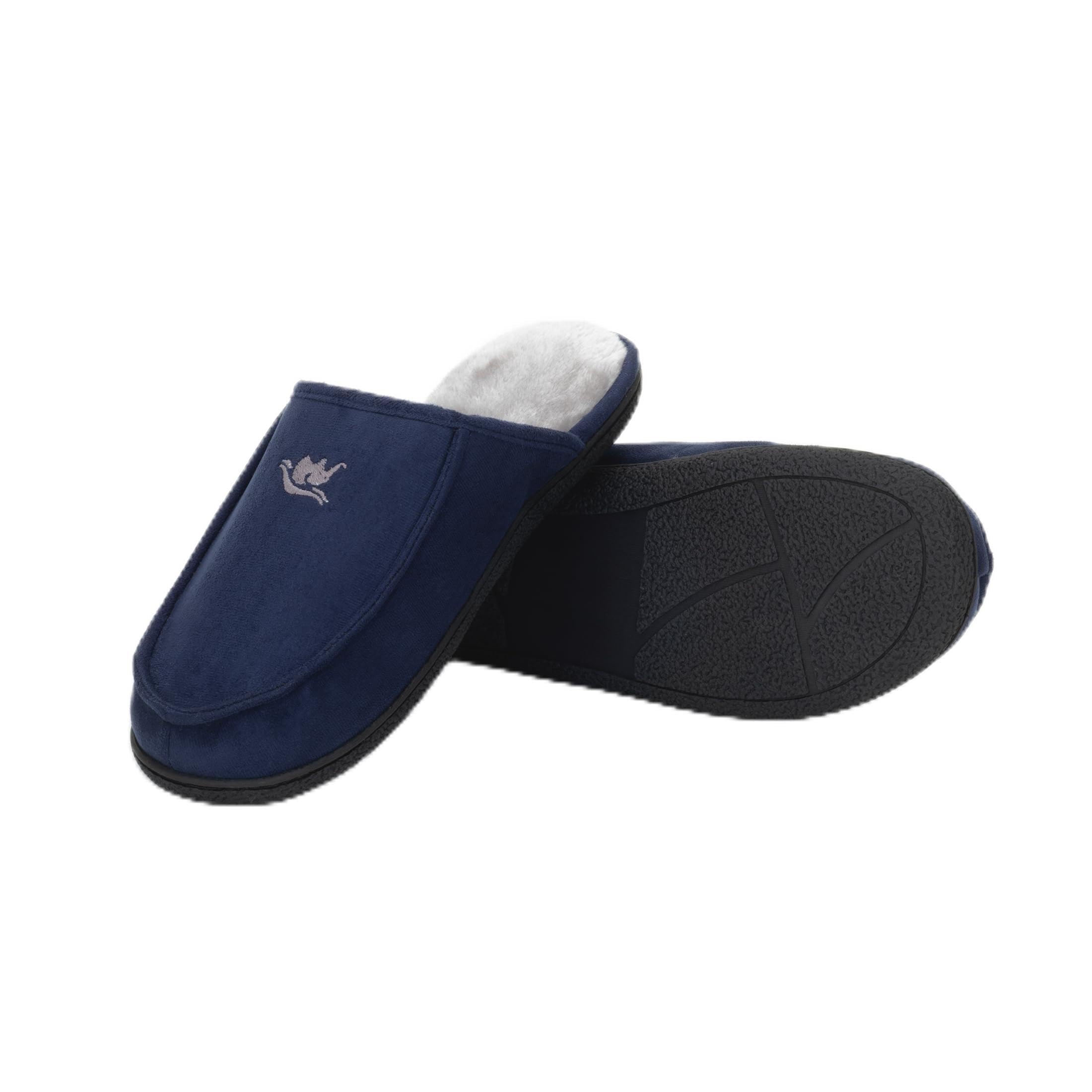 Orthopedic Memory Foam House Slippers for Men - Plush Suede Lined Indoor/Outdoor Clogs - Slip-On Comfort Shoes for Home, Office & Travel