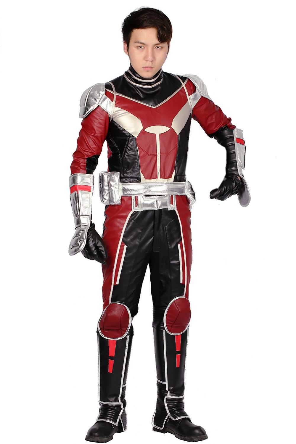 Xcoser Updated Ant-Man Costume Set with Helmet & Shoe Covers - Premium Superhero Cosplay Outfit for Halloween, Comic Con & Marvel Themed Parties