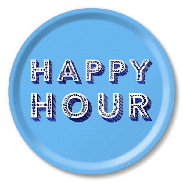 Jamida Happy Hour Tray - Premium Acrylic Serving Tray for Cocktails, Drinks & Snacks - Perfect for Parties, Home Bar & Entertaining