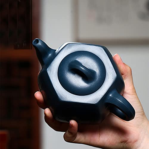 Handmade Yixing Purple Clay Teapot - Hexagon Zisha Teapot with Tianqing Mud, Raw Ore Craftsmanship for Home Brewing Red & Green Tea | Perfect for Kung Fu Tea Ceremony, Tea Infuser Kettle & Chinese Tea Set Collection