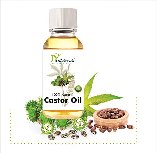 NATUROCURE 100% Pure Cold Pressed Castor Oil - 50ml | Organic Hair Growth Oil for Thicker, Longer Hair | Natural Skin Moisturizer & Anti-Wrinkle Treatment | No Mineral Oil, Silicones or Additives | Perfect for Hair Care, Eyelash Growth & Skin Hydration