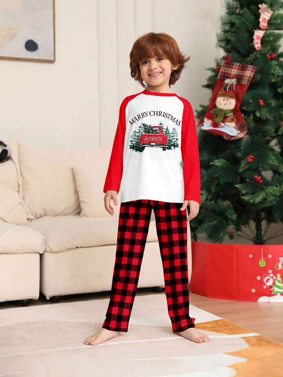 Printed Car Christmas Matching Family Pajamas Set - Holiday Sleepwear for Kids & Adults - Perfect for Christmas Morning & Family Photos