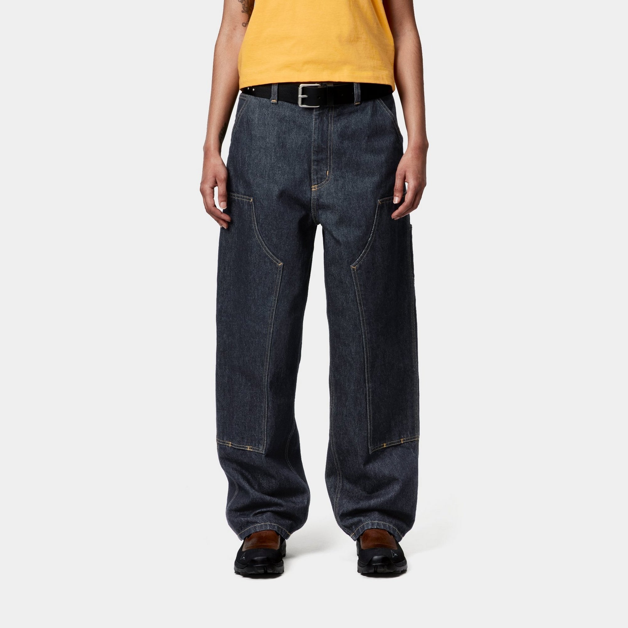 Women's Brandon Double Knee Work Pants - Durable Blue Denim for Construction, Farming & Outdoor Activities
