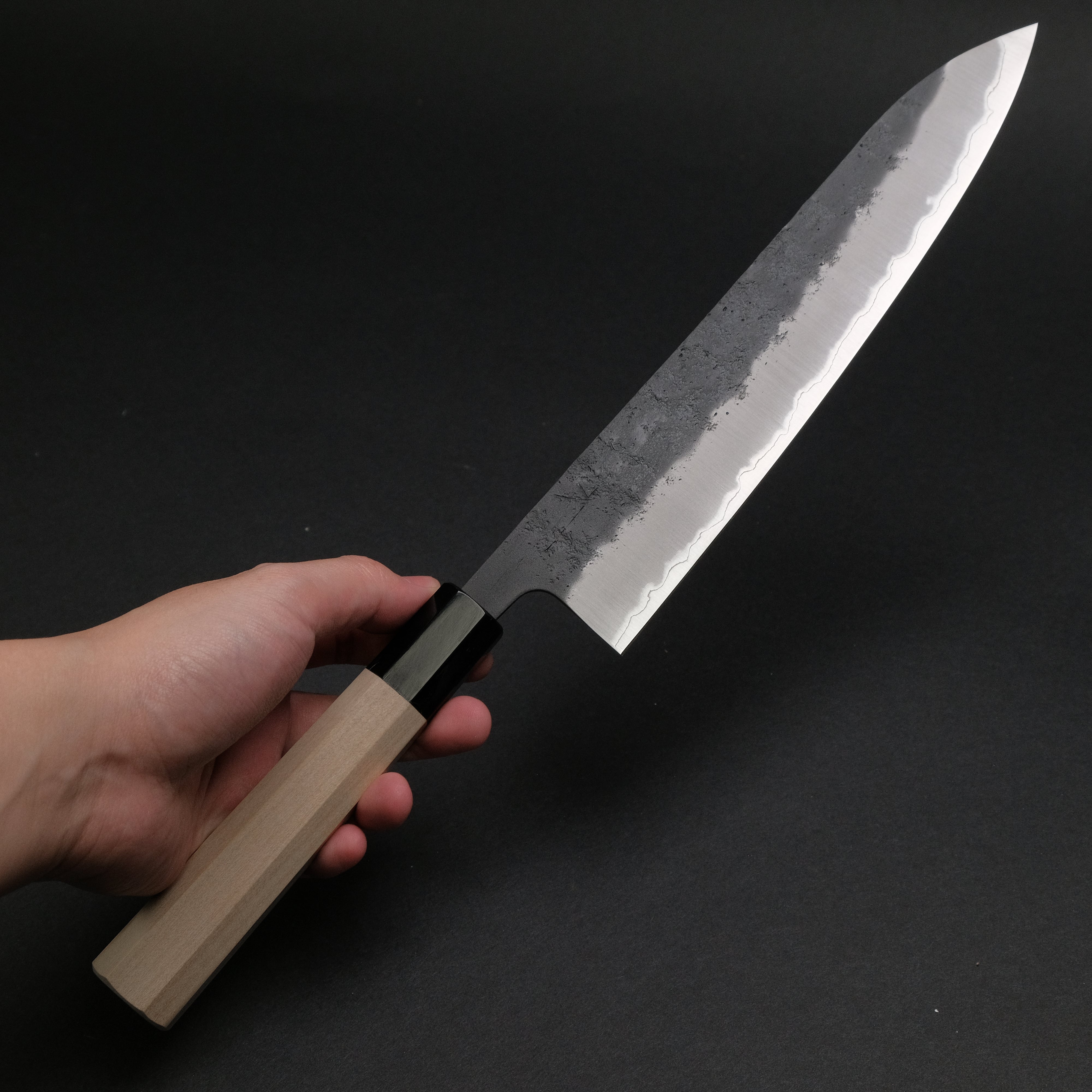 Hitohira Futana SB Kuro Nashiji Gyuto 240mm Japanese Chef Knife - High Carbon Steel Blade with Ho Wood Handle for Professional Chefs & Home Cooking - Perfect for Slicing, Dicing & Meat Preparation