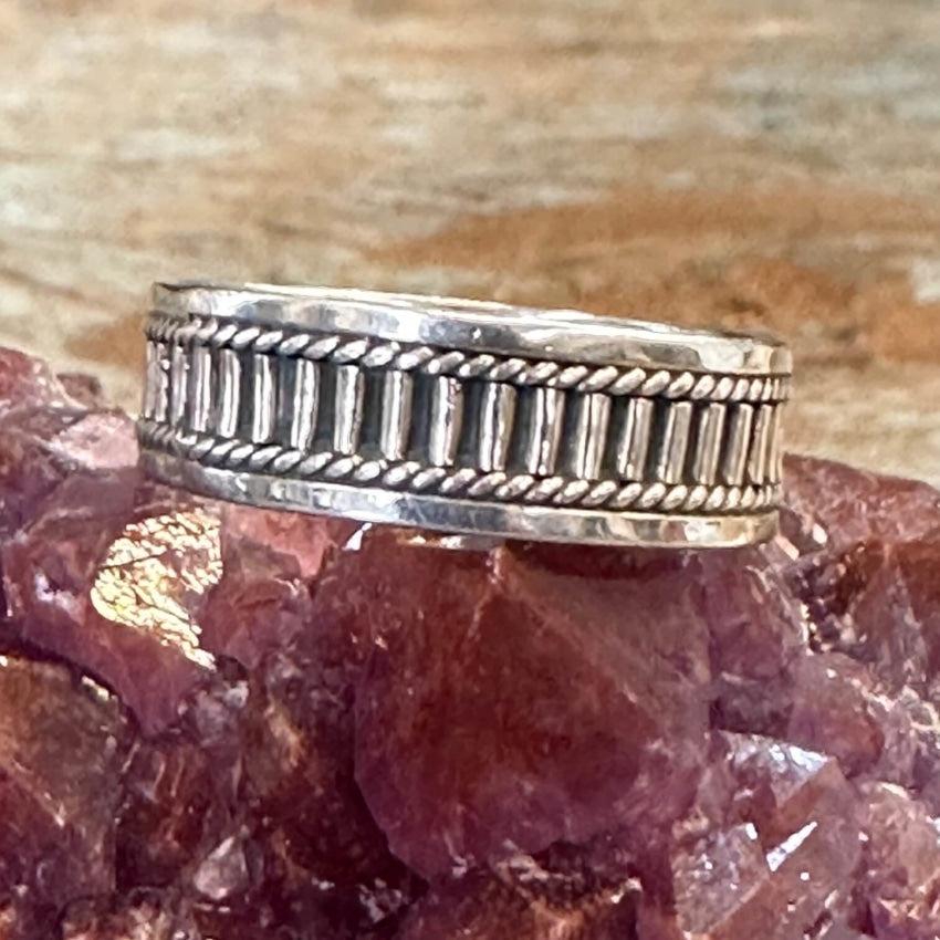 Sterling Silver Reeded Band Ring for Women - Size 12 | Elegant Stackable Wedding Band, Anniversary Gift for Her | Perfect for Everyday Wear & Special Occasions