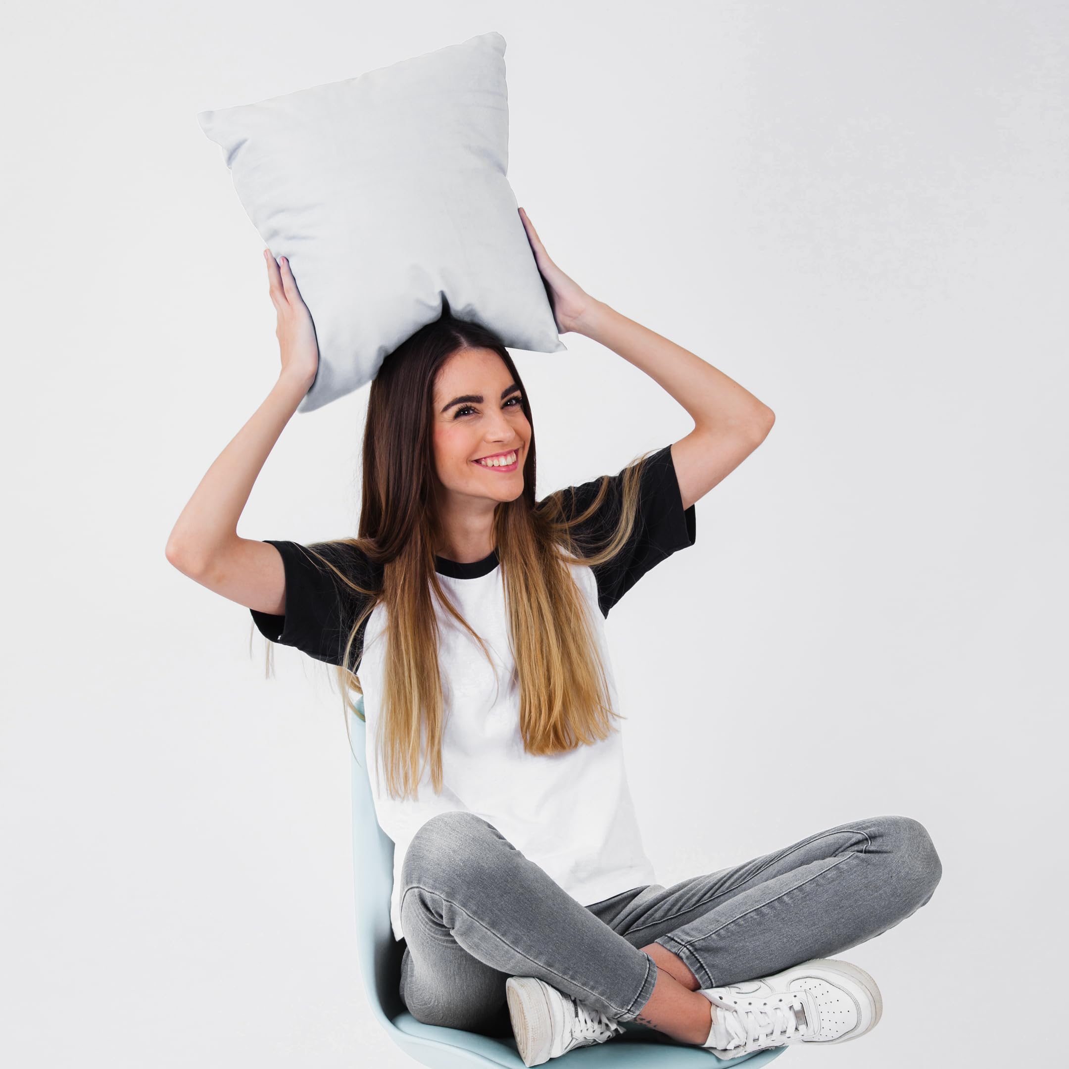 Premium ZUPERIA 18x18 Throw Pillows (Pack of 2) - Soft Down Alternative Filled Decorative Pillow Covers for Sofa, Bed & Living Room - Perfect for Home Decor, Cozy Reading Nook and Lounge Comfort