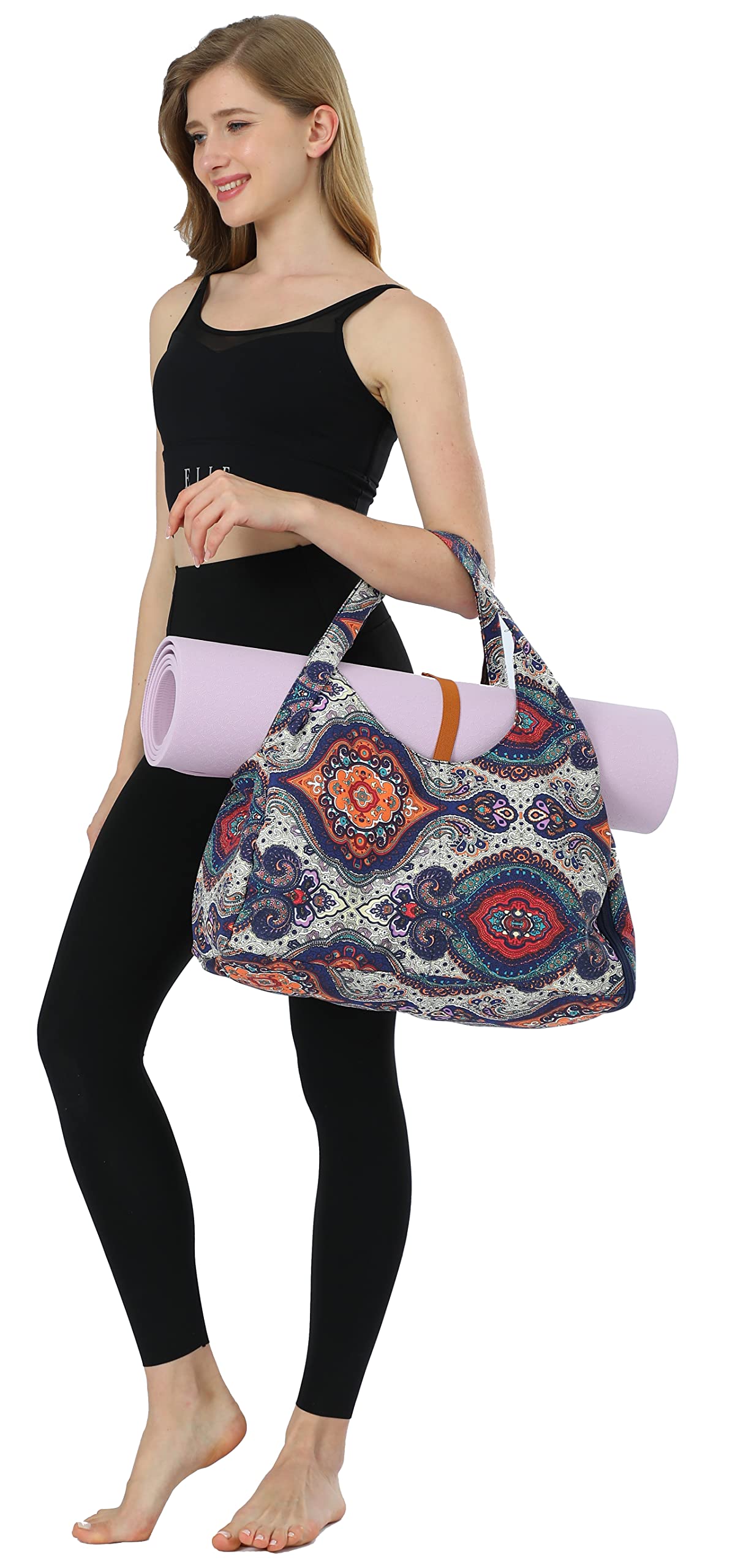 Premium Aozora Yoga Gym Bag for Women - Waterproof Workout Tote with Shoe Compartment & Multiple Pockets - Perfect for Yoga, Gym, Travel & Fitness Classes