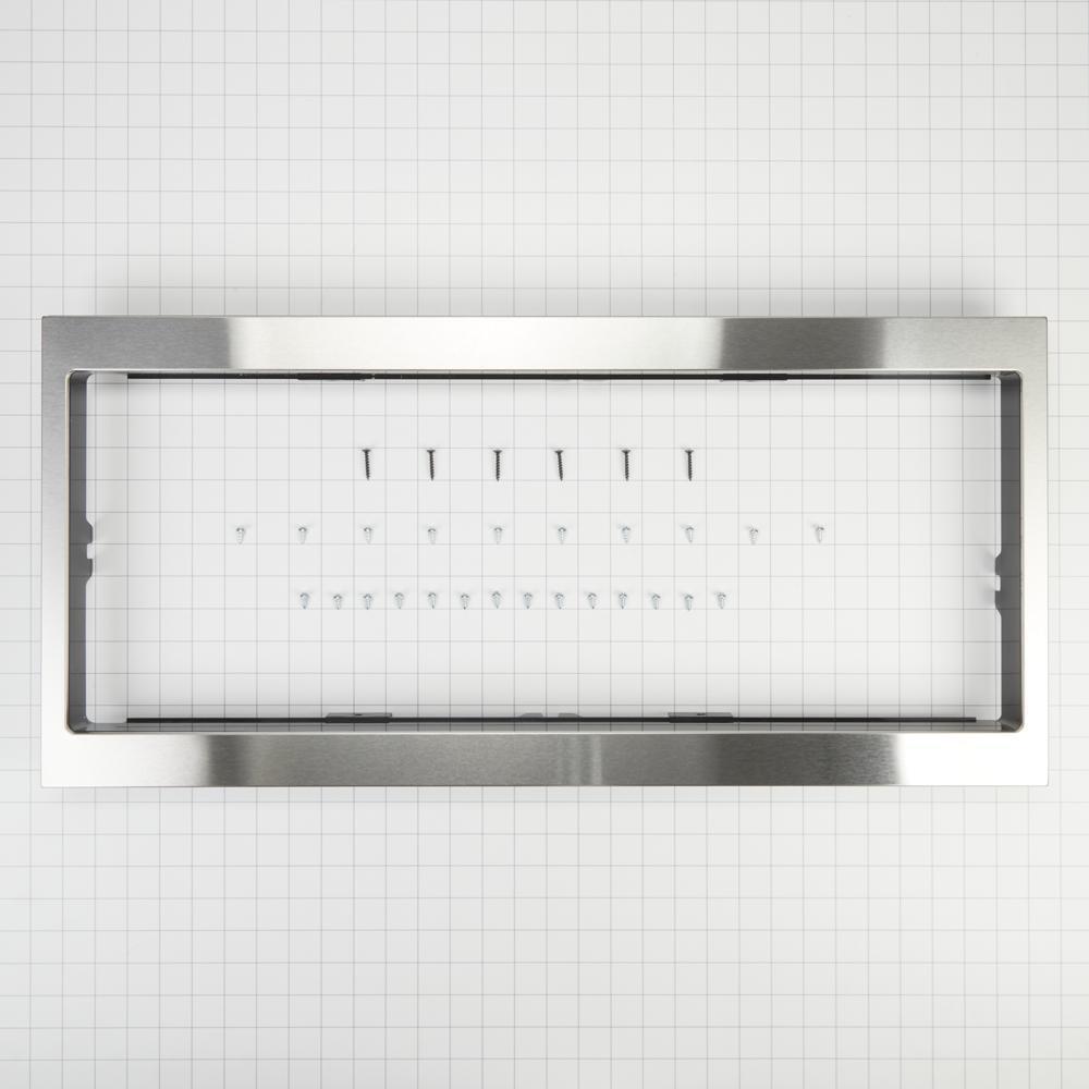 Amana W11451308 Built-In Low Profile Microwave Slim Trim Kit - Stainless Steel - Perfect for Modern Kitchen Remodeling & Space-Saving Design