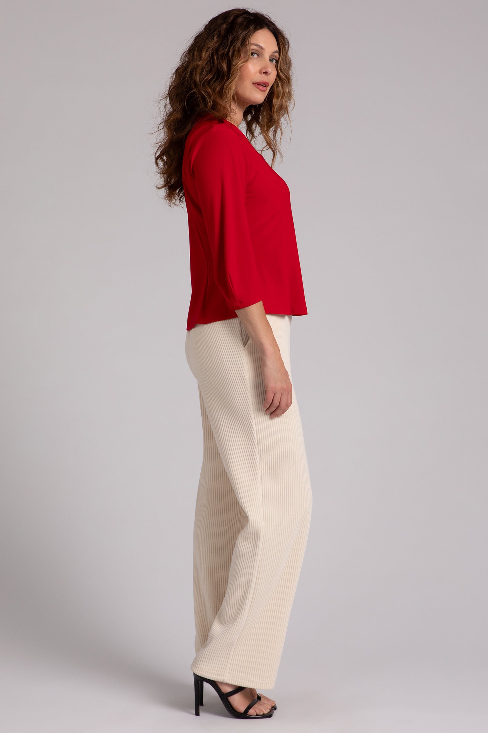 Fit N Flare Lantern Top | Poppy Print Women's Blouse - Perfect for Casual Outings, Date Nights & Summer Vacations