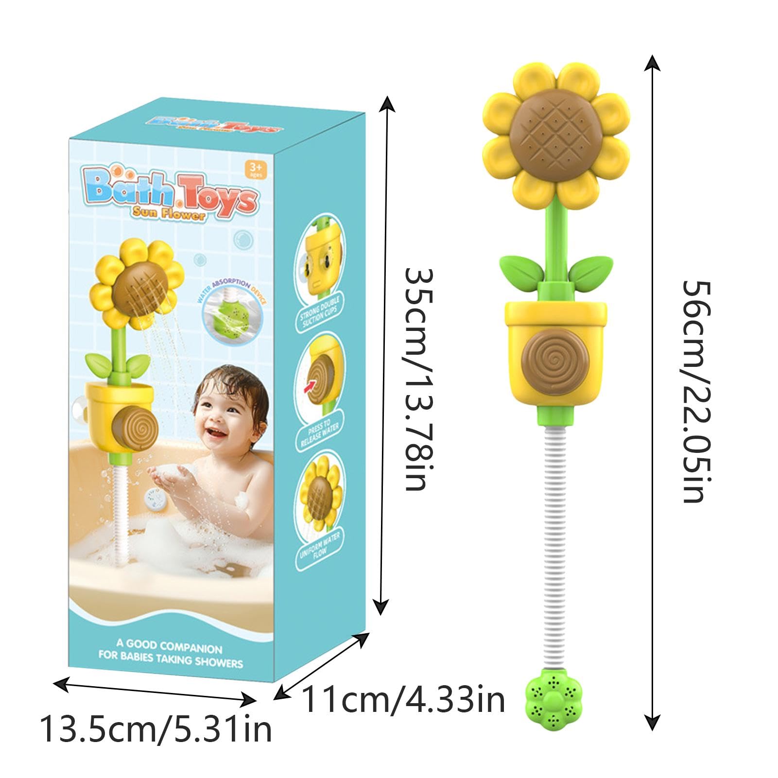 Bathtub Toy Shower Head - Water Sprayer Clockwork Bath Toy for Toddlers | Fun Water Play Shower Head for Kids in Pool & Bathtub | Perfect for Sensory Play, Bath Time Fun & Outdoor Water Activities