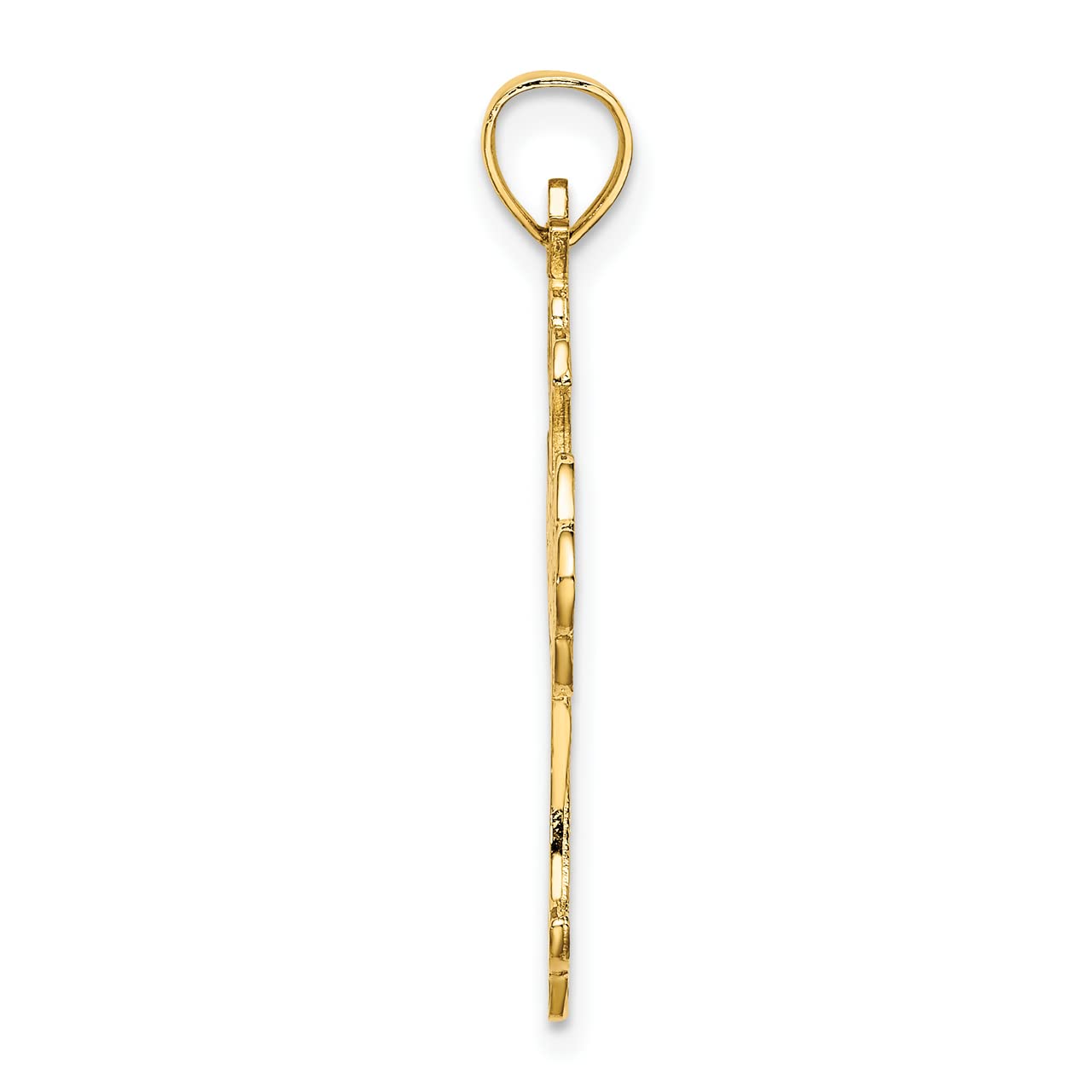 14k Yellow Gold Delicate Cut-Out Cross Charm Necklace - Dainty Religious Jewelry for Women, Perfect for Everyday Wear, Gifts & Special Occasions