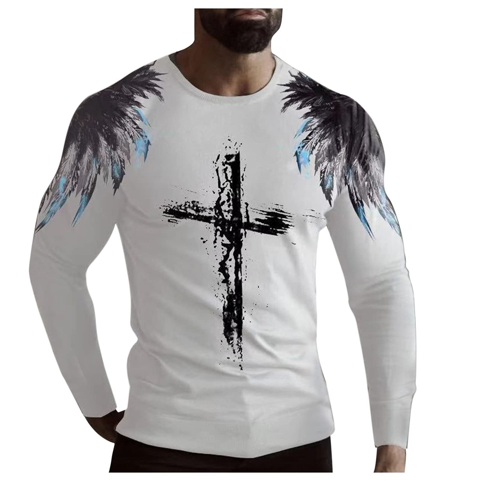 ZDFER Men's Christmas Short Sleeve T-Shirt with 3D Santa Claus Print - Casual Crewneck Tee for Holiday Parties & Festive Gatherings