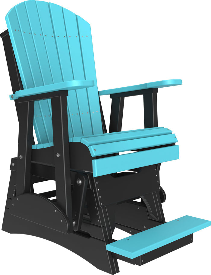 Premium Recycled Plastic 2' Counter Height Adirondack Glider Chair - Eco-Friendly Outdoor Patio, Balcony & Deck Seating for Relaxing & Lounging