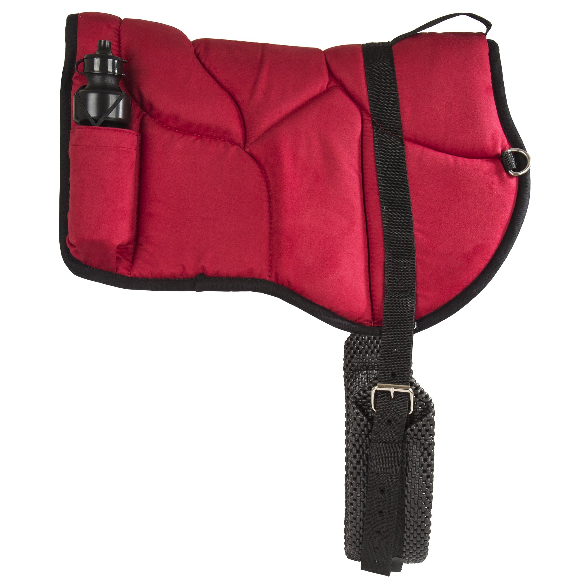 Best Western Bareback Saddle Pad for Horses - Contoured Poly-Cotton Blend, Breathable & Non-Slip Girth with Water Bottle Holder - Perfect for Trail Riding, Training & Equestrian Sports